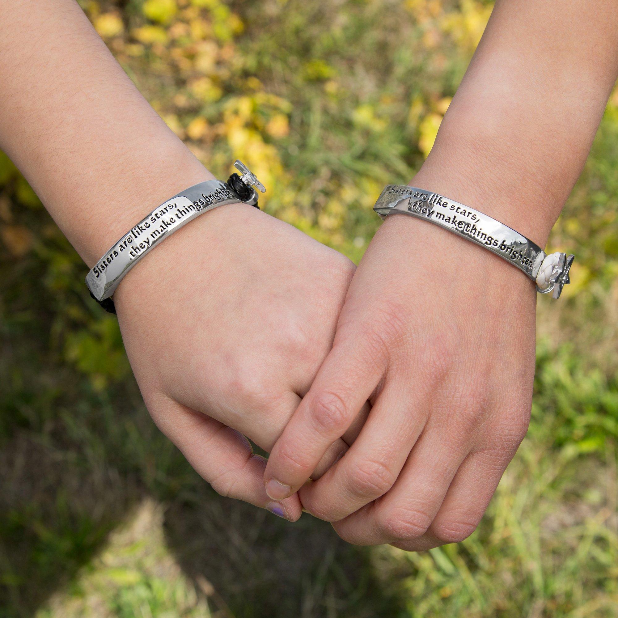 Premium Sisters Are Like Stars Braided Bracelet - Ultimate Sisterhood Gift