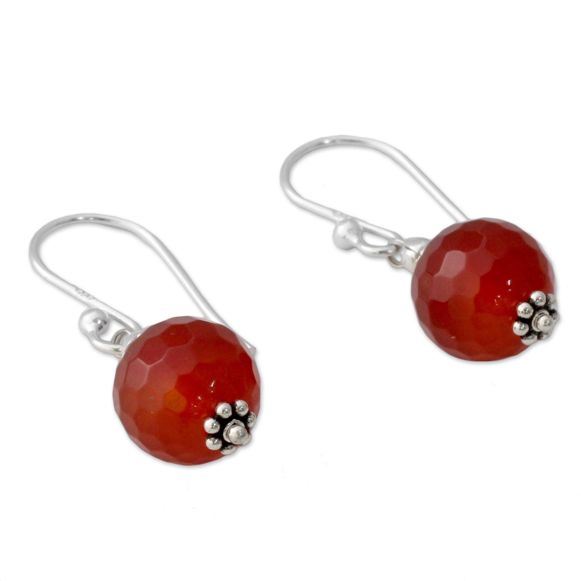 Premium Glorious Sunset Carnelian & Sterling Silver Hook Earrings