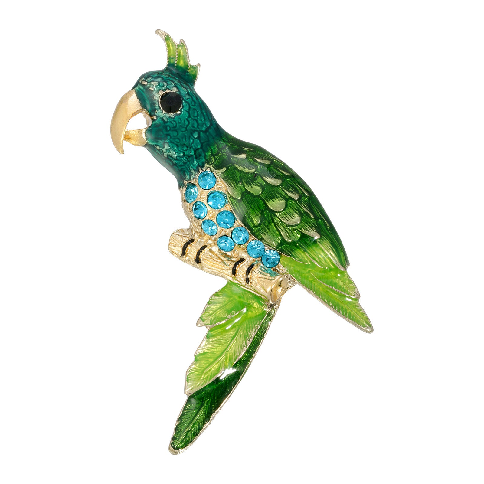 Premium 1928 Jewelry® Gold-Tone Enamel Parrot Bird Pin - Turquoise & Green