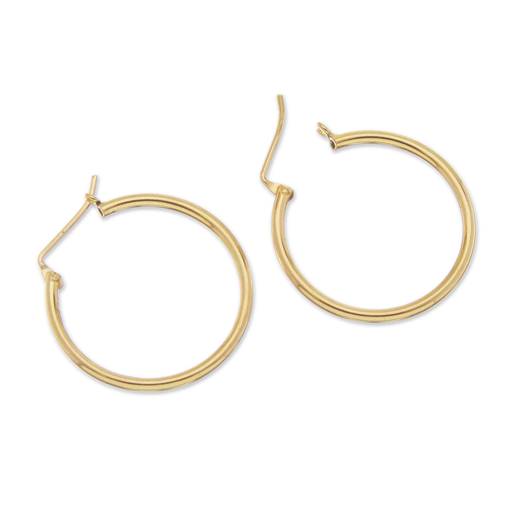 Premium Eternal Gleam 18k Gold Plated Sterling Silver Hoop Earrings - Handcrafted in Peru