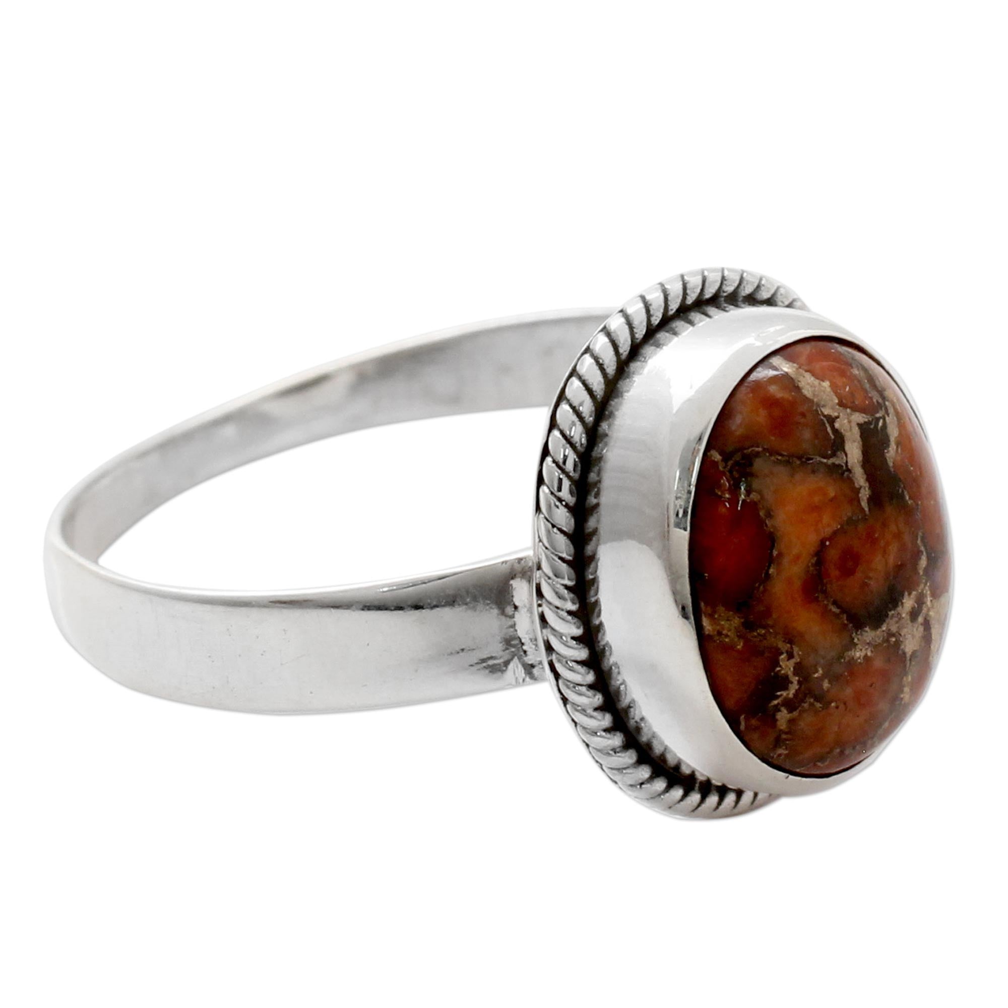 Premium Sunset Sky Sterling Silver Ring - Handcrafted in Jaipur