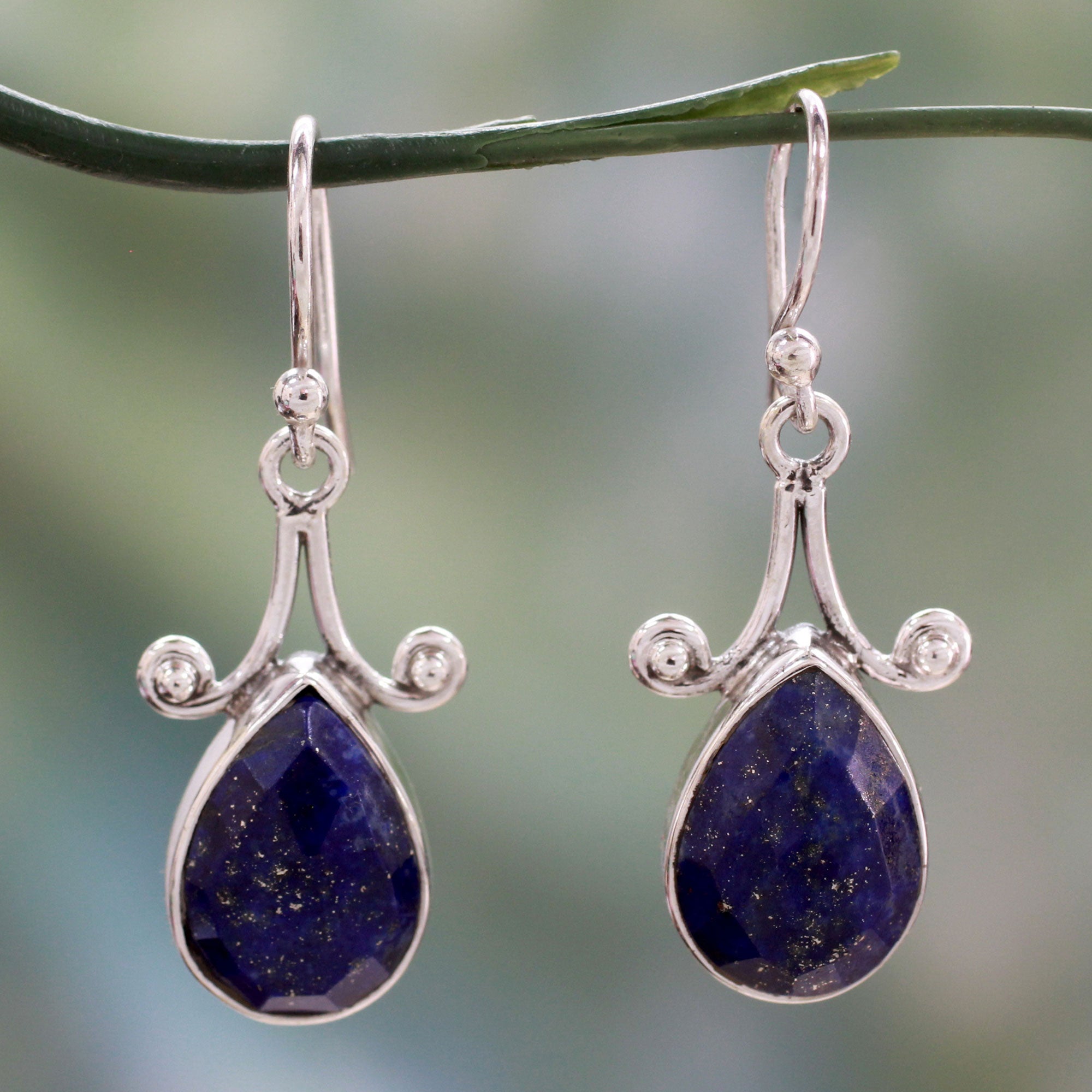 Premium Himalayan Muse Artisan Lapis Lazuli Sterling Silver Earrings