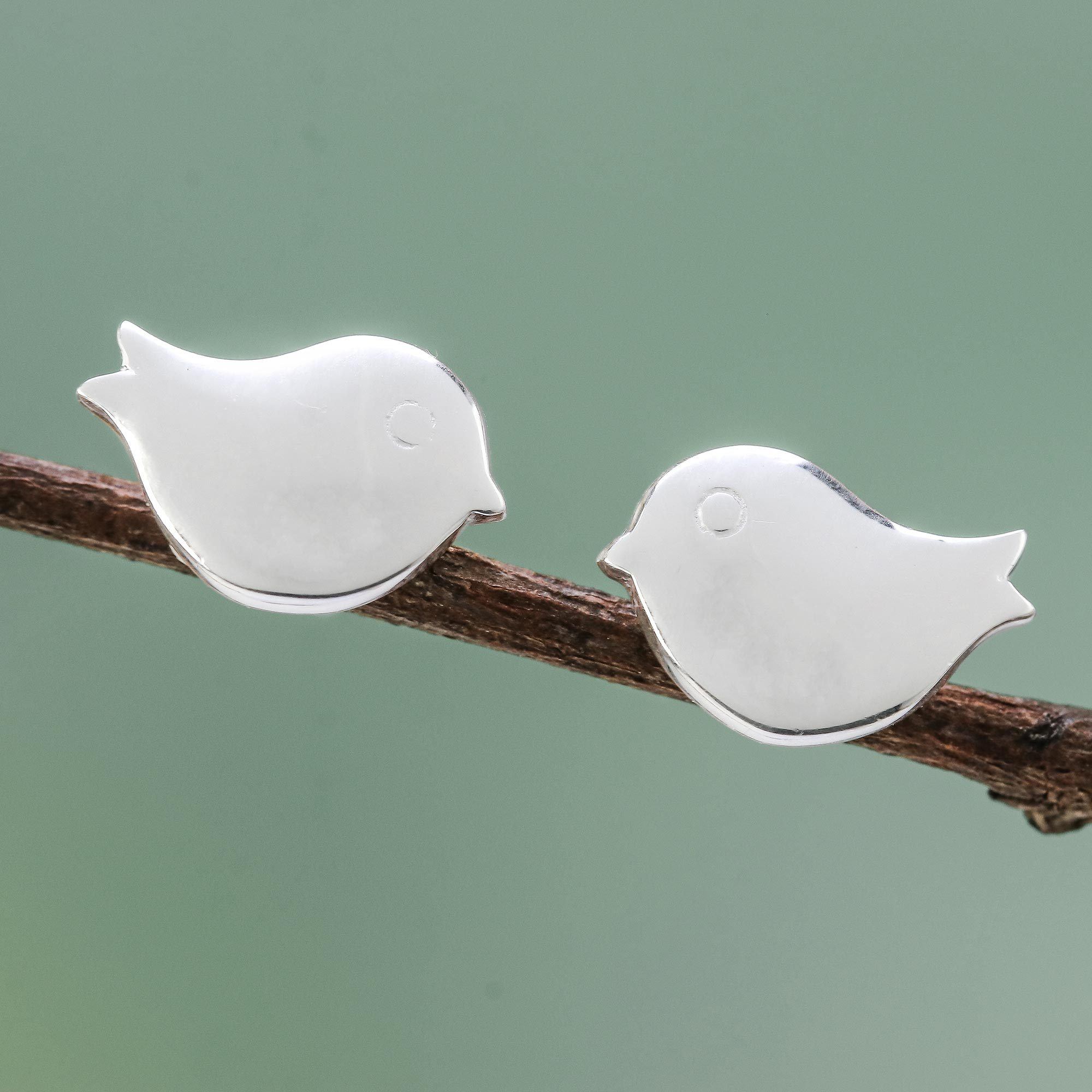 Premium Little Birds Stud Earrings - Handcrafted Sterling Silver