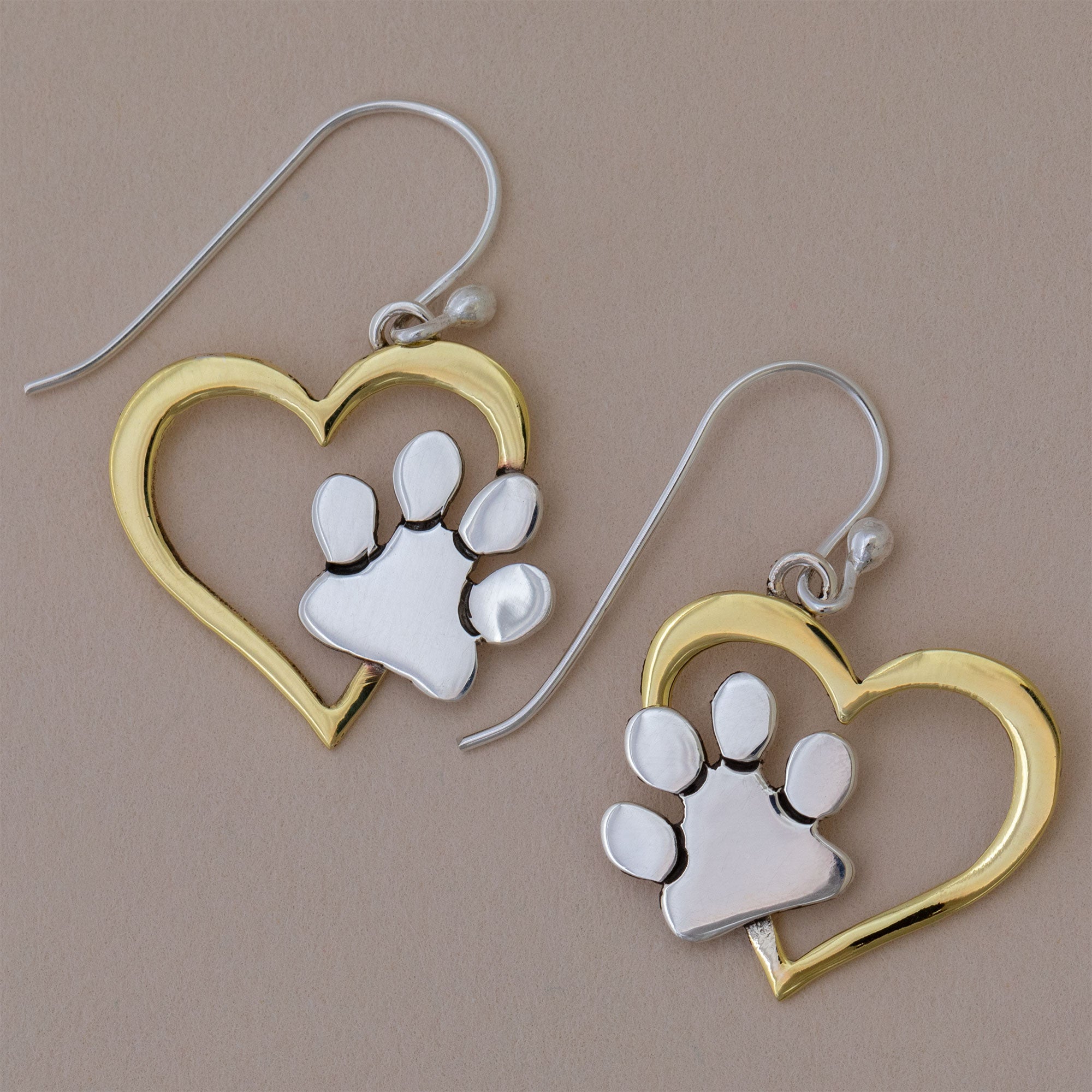 Premium Sterling Paw Heart Earrings - Ethical Elegance