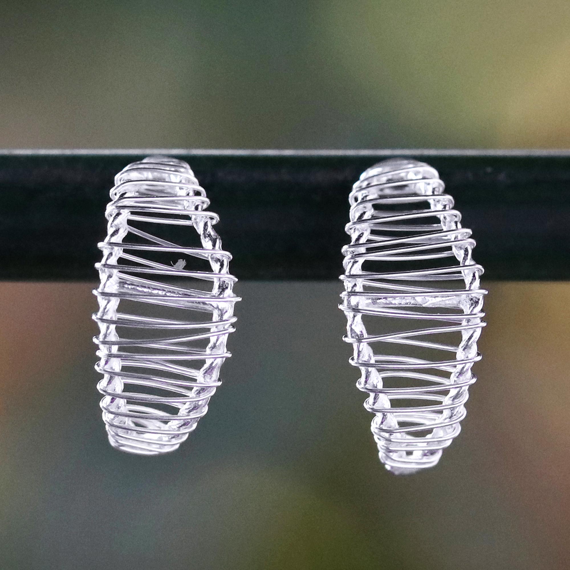 Premium Leaf Wrap Sterling Silver Drop Earrings – Handcrafted in Thailand