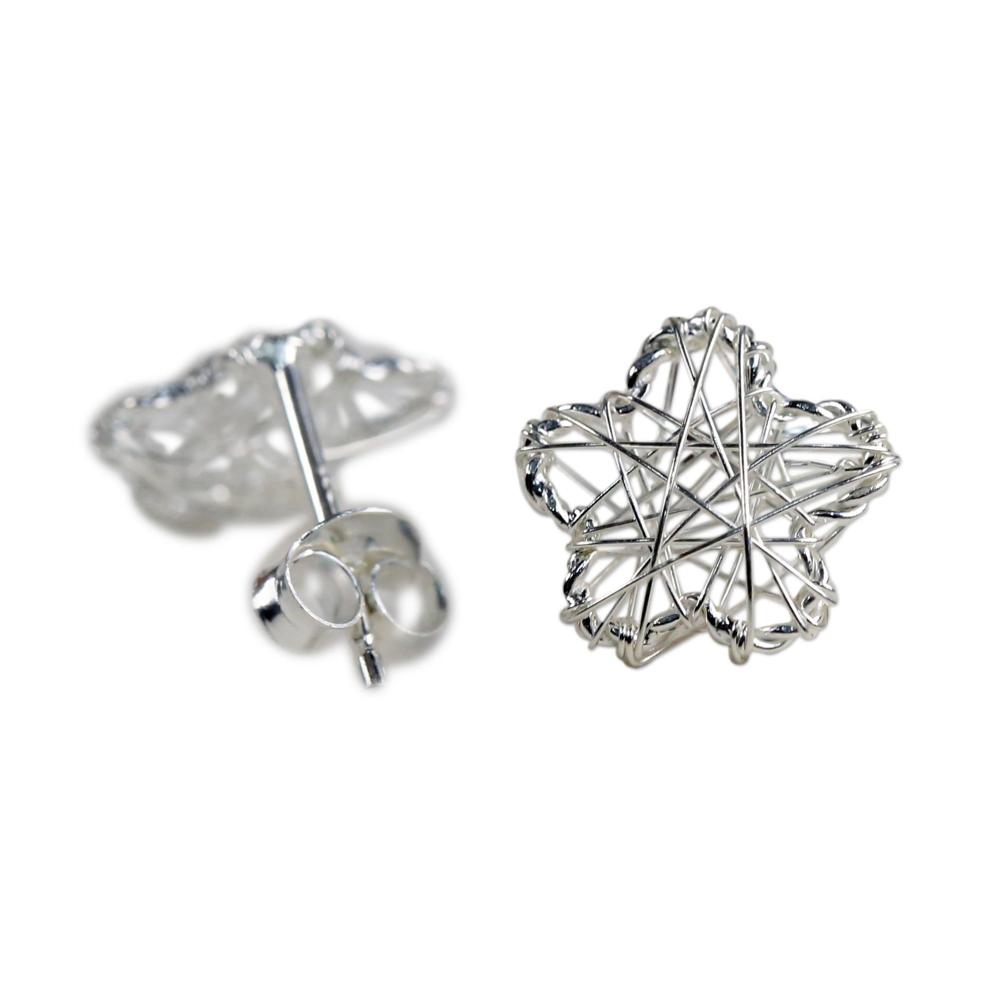 Premium Sterling Silver Floral Stud Earrings - Handcrafted in Thailand