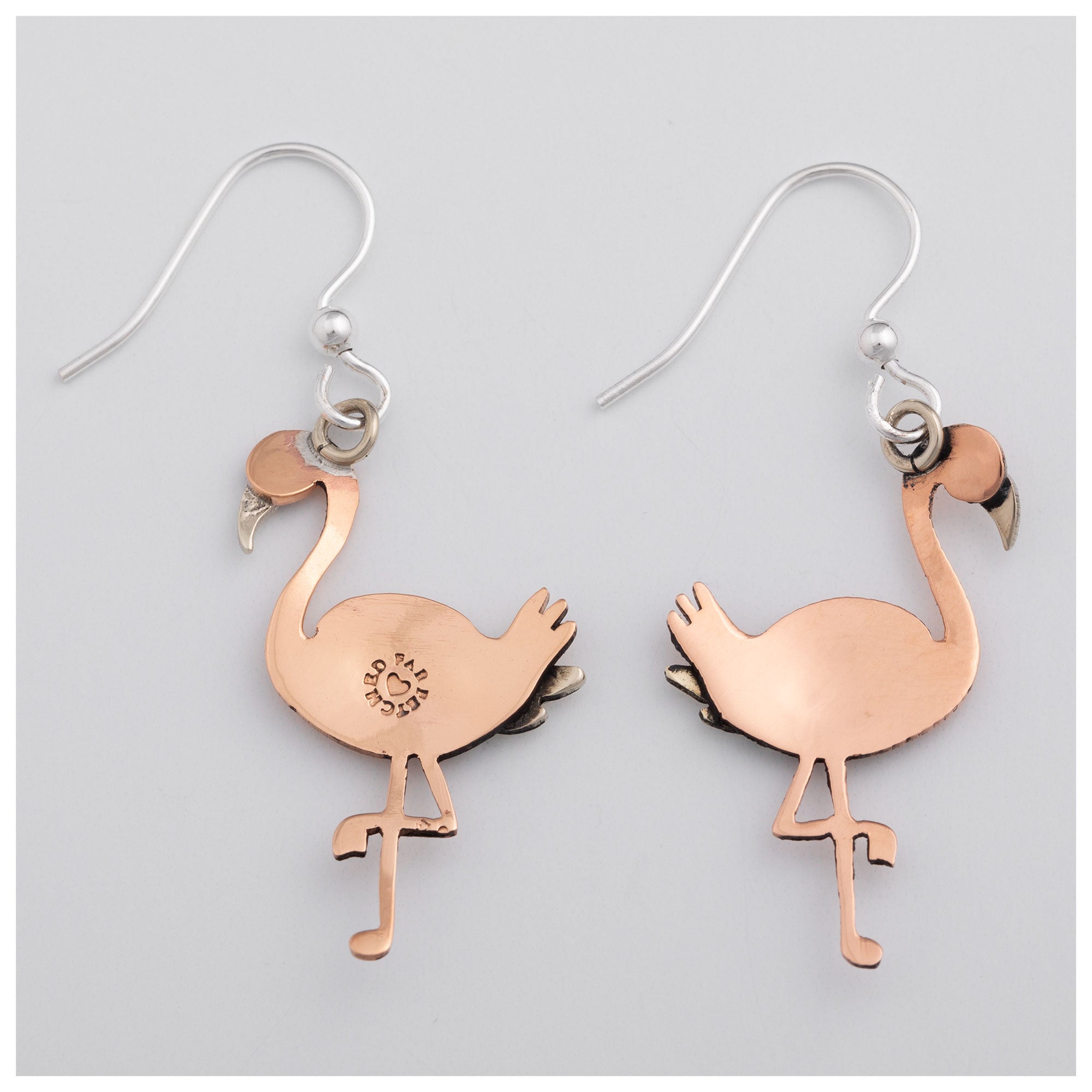 Premium Flamingo Mixed Metal Drop Earrings