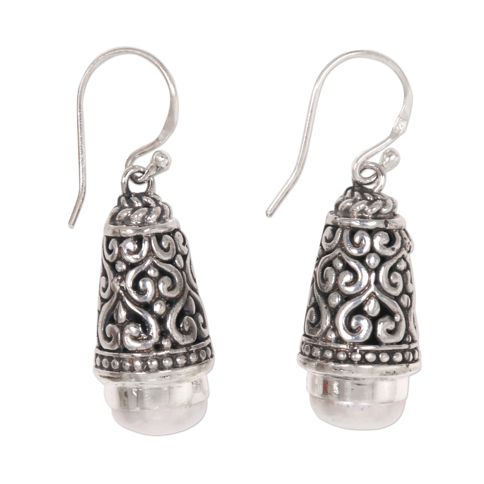 Premium Balinese Cultured Pearl Earrings - Sterling Silver Elegance