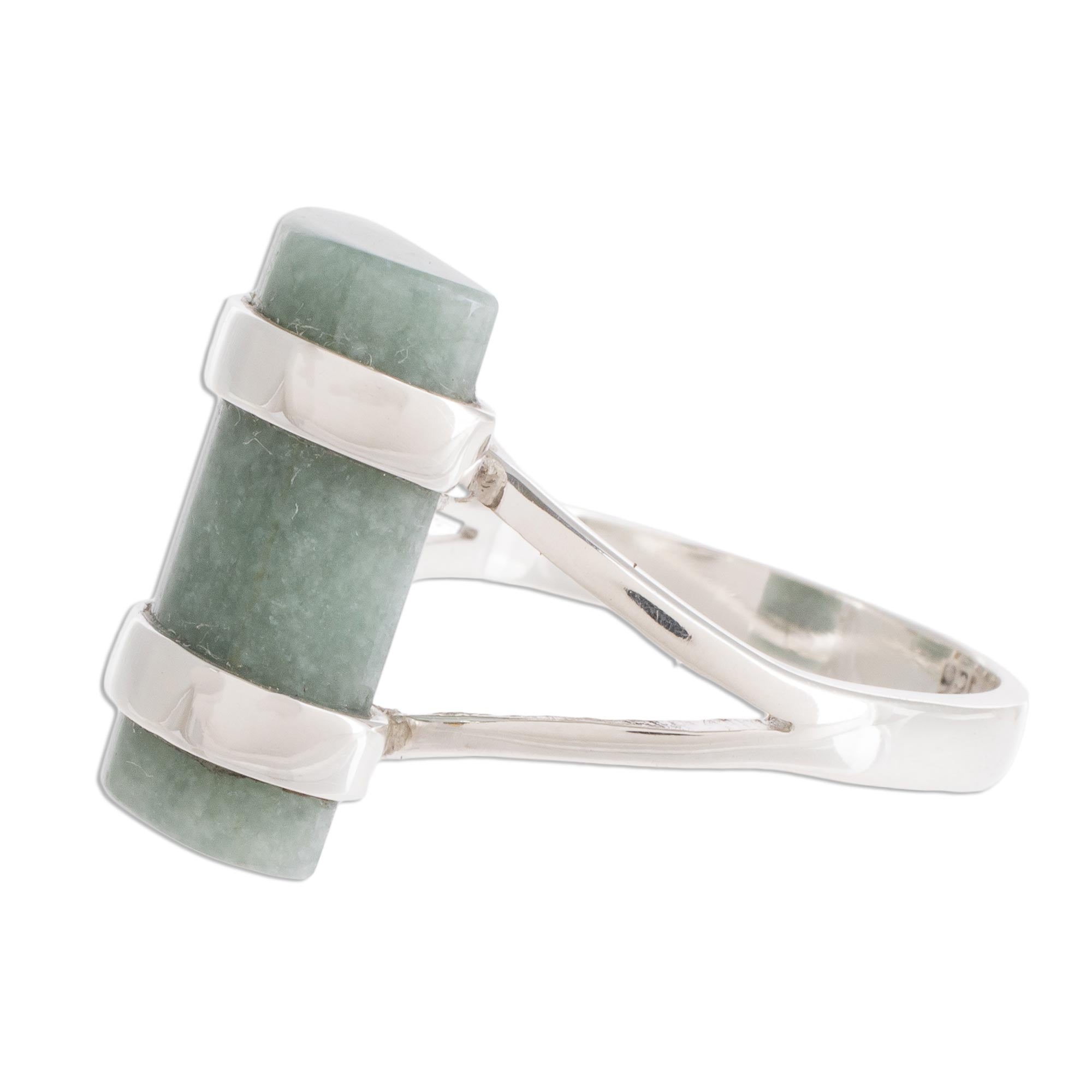 Premium Apple Green Jade Cocktail Ring - Handcrafted in Guatemala