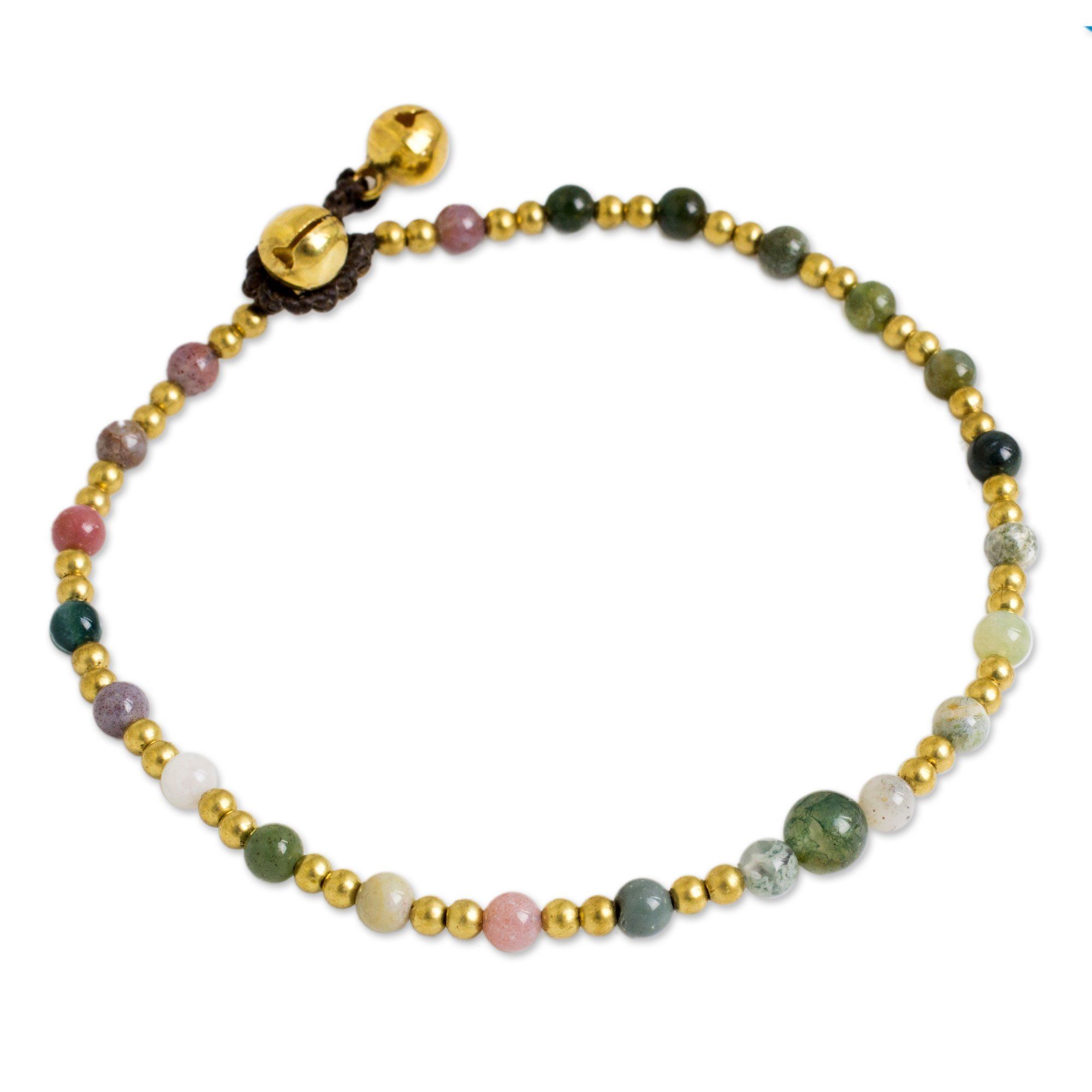 Premium Agate & Bells Anklet - Handcrafted Fair Trade Jewelry