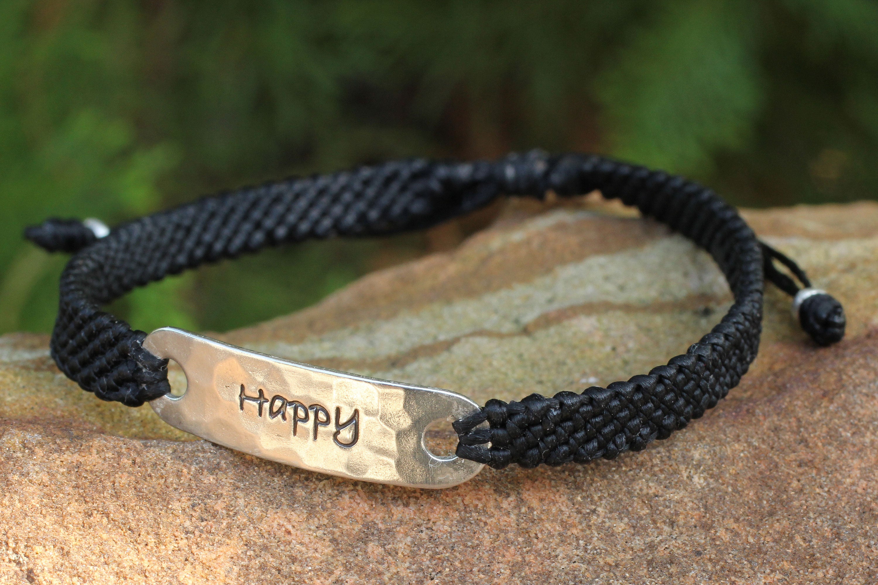 Premium Handmade Macrame Bracelet - Happy Desire Inspirational Design