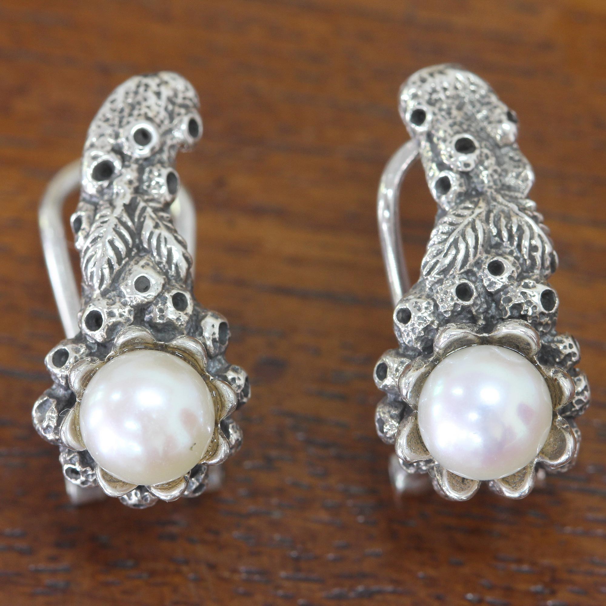 Premium Coral Reef Pearl Drop Earrings - Ultimate Elegance