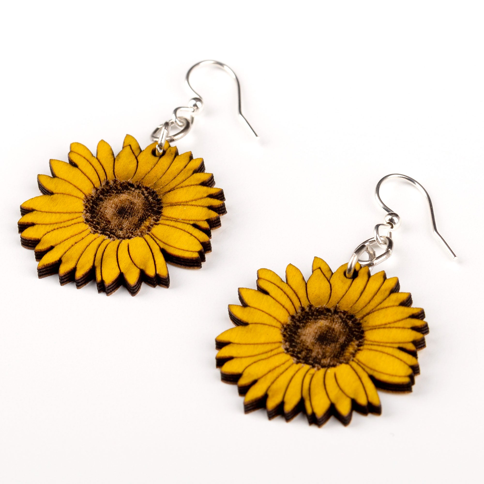 Premium Sunflower Wooden Earrings – Eco-Friendly & Essential Oil Diffuser