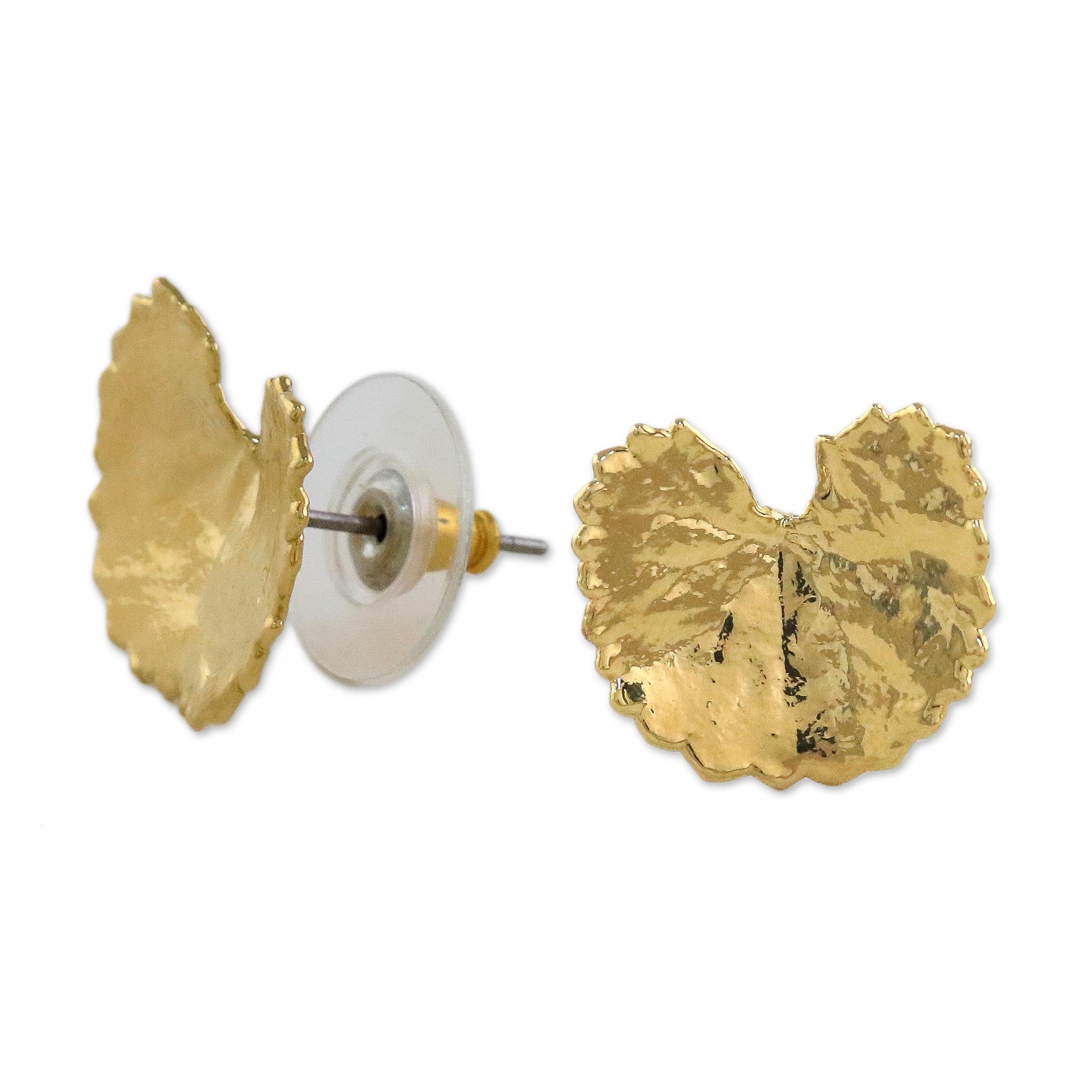 Premium Gold-Plated Centella Leaf Earrings - Handcrafted in Thailand