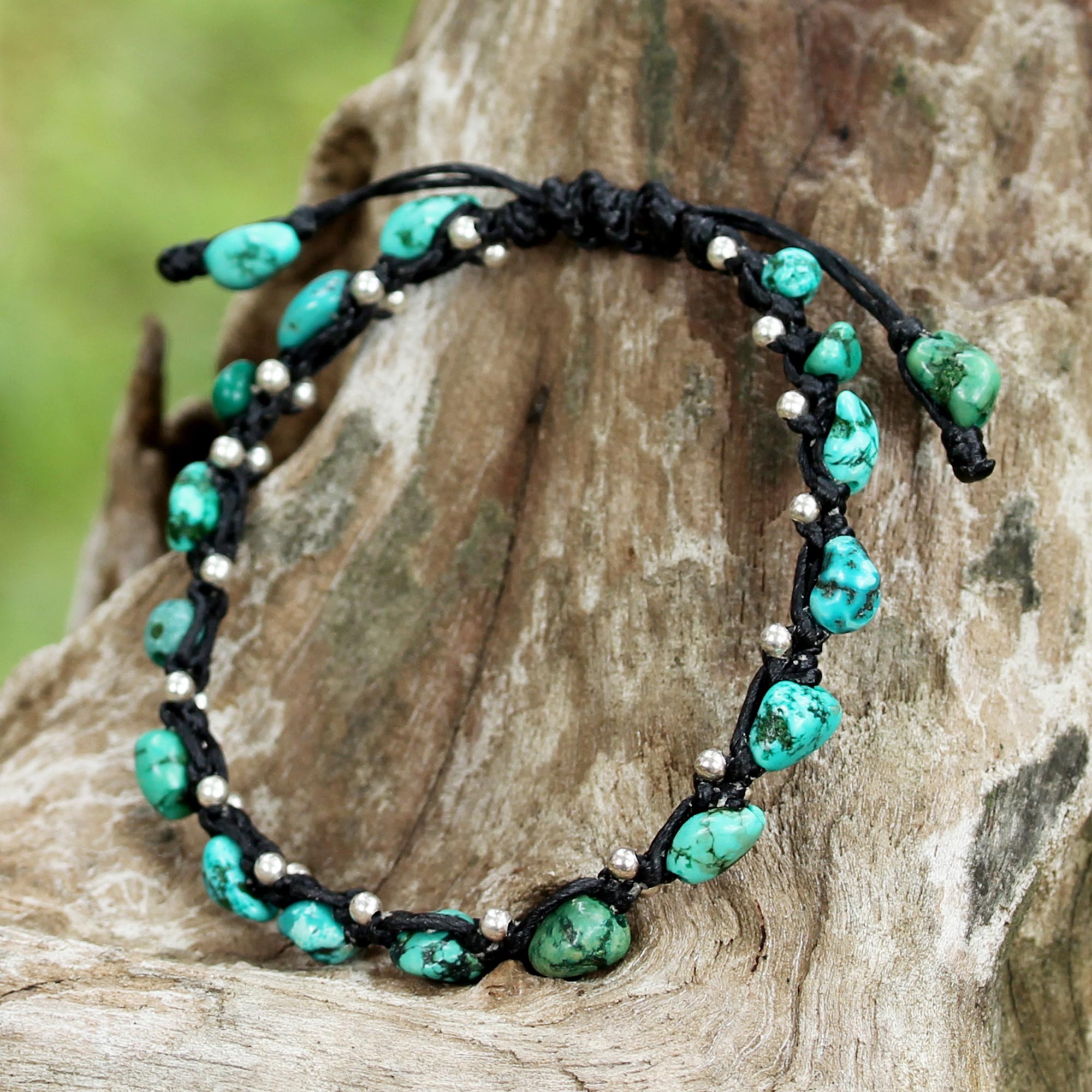 Premium Turquoise Bohemian Bracelet - Adjustable 925 Silver Jewelry