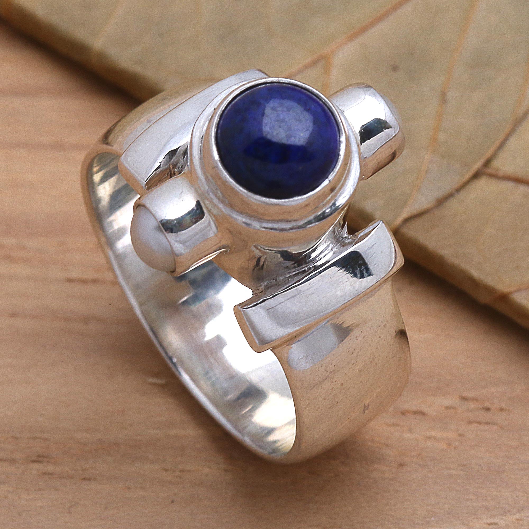 Premium Handcrafted Sterling Silver and Lapis Lazuli Ring by Buana