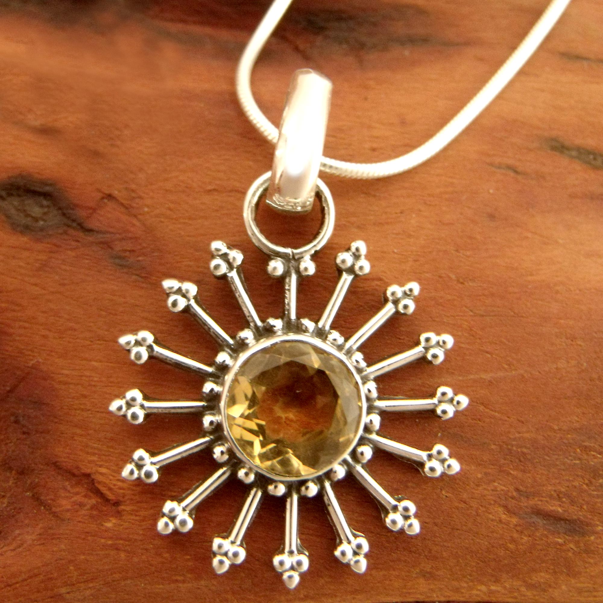 Premium Citrine Sun Pendant Necklace - Ultimate Emotional Wellness Jewelry