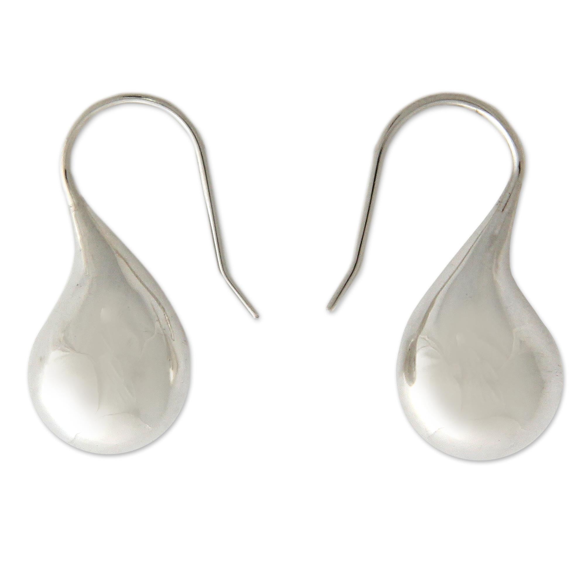 Premium Moonlit Raindrops Sterling Silver Hook Earrings