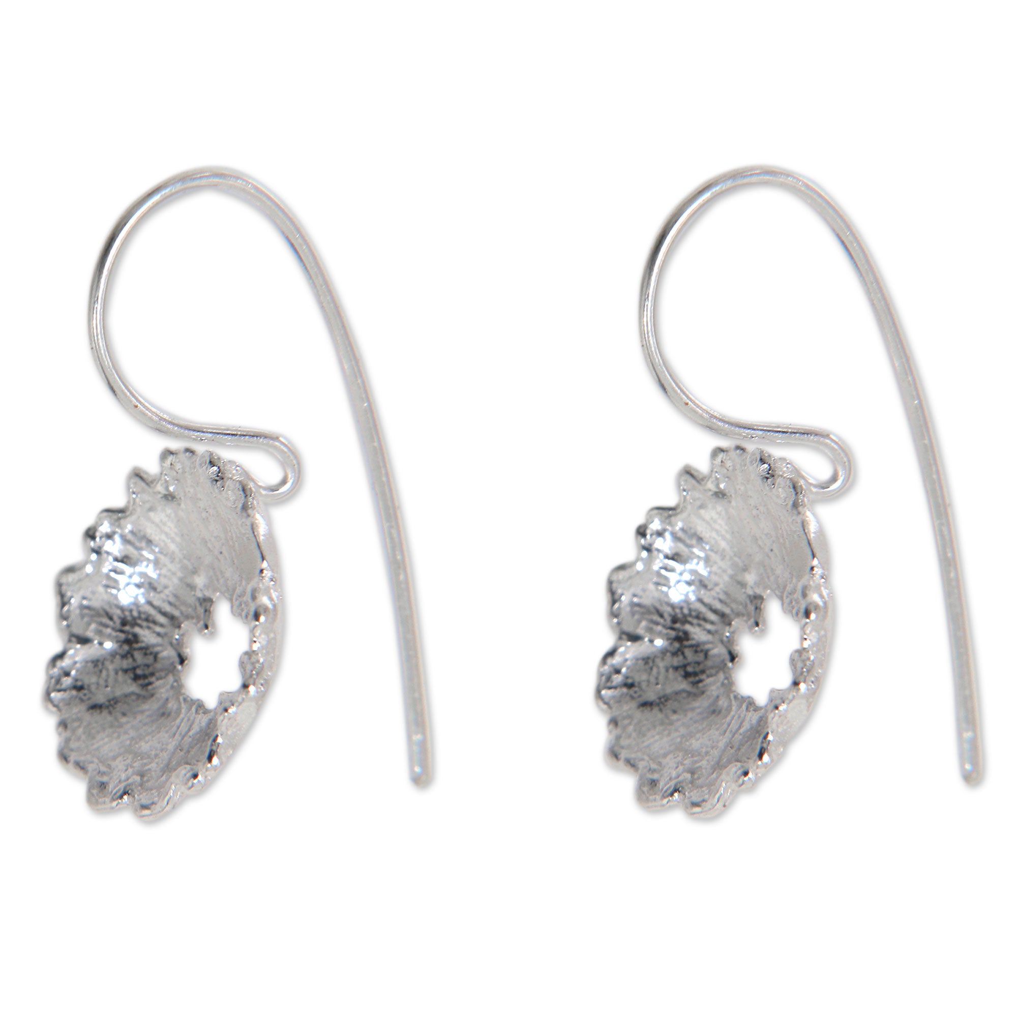 Premium Crown Anemone Silver Drop Earrings - Ultimate Elegance