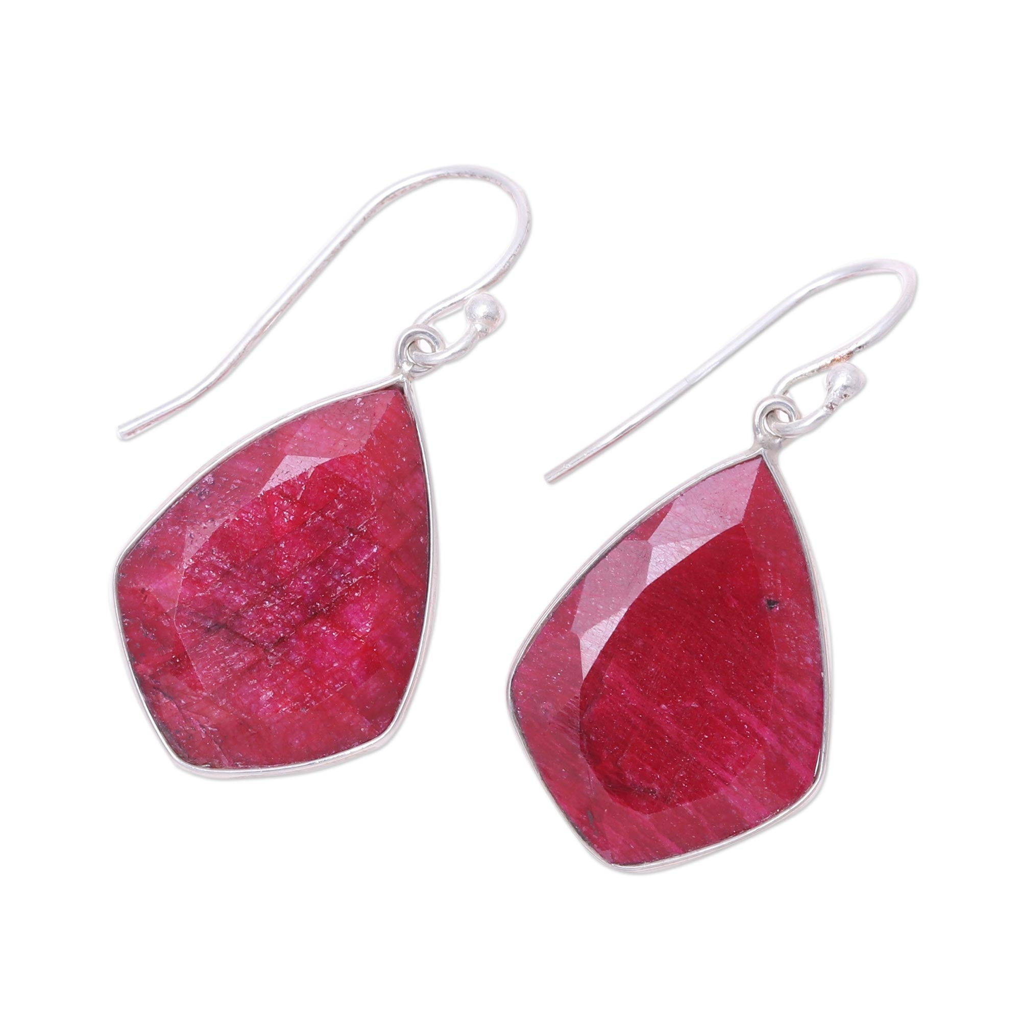 Premium Passionate Muse Ruby Dangle Earrings - Handcrafted Sterling Silver Jewelry