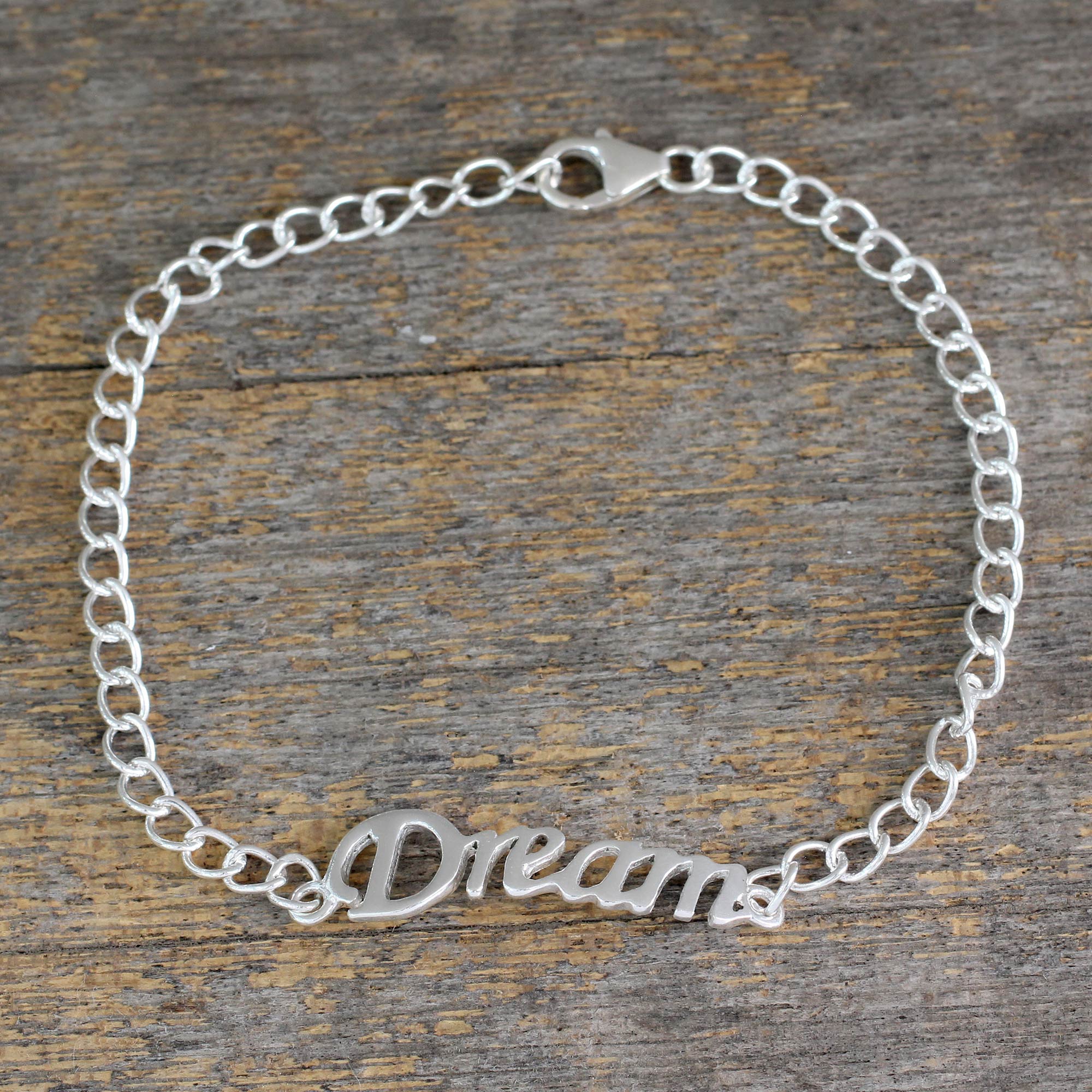 Premium Sterling Silver 'Remember to Dream' Inspirational Bracelet