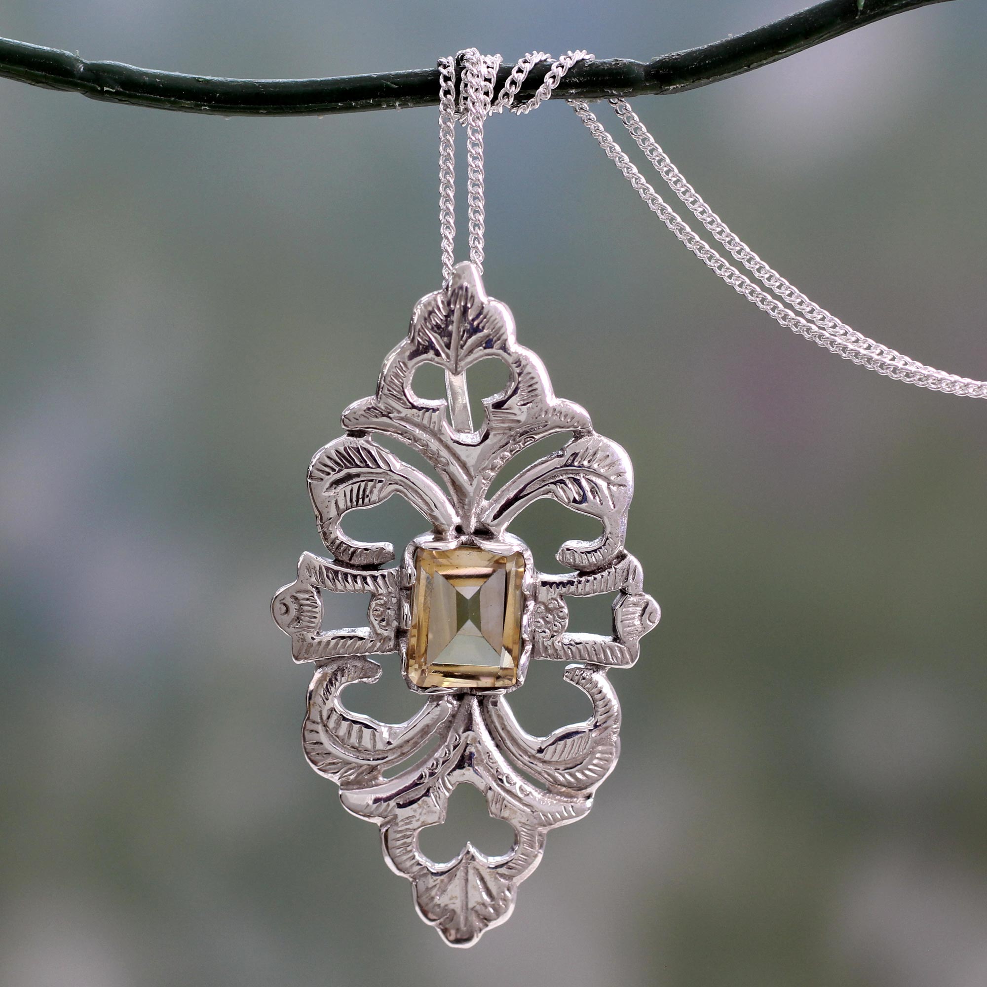 Premium Citrine Sunshine Pendant Necklace