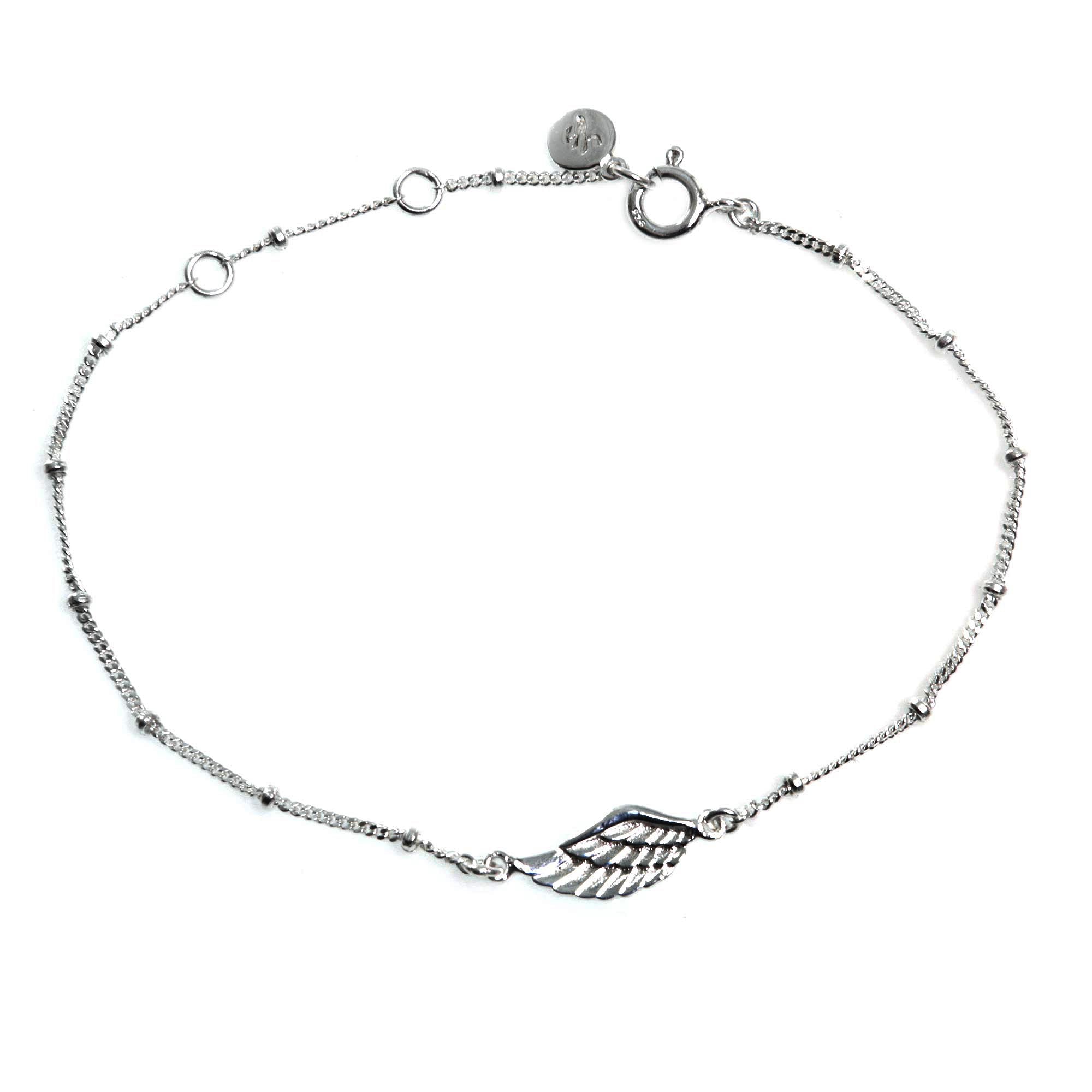 Premium One-Winged Angel Sterling Silver Bracelet - Handcrafted Elegance