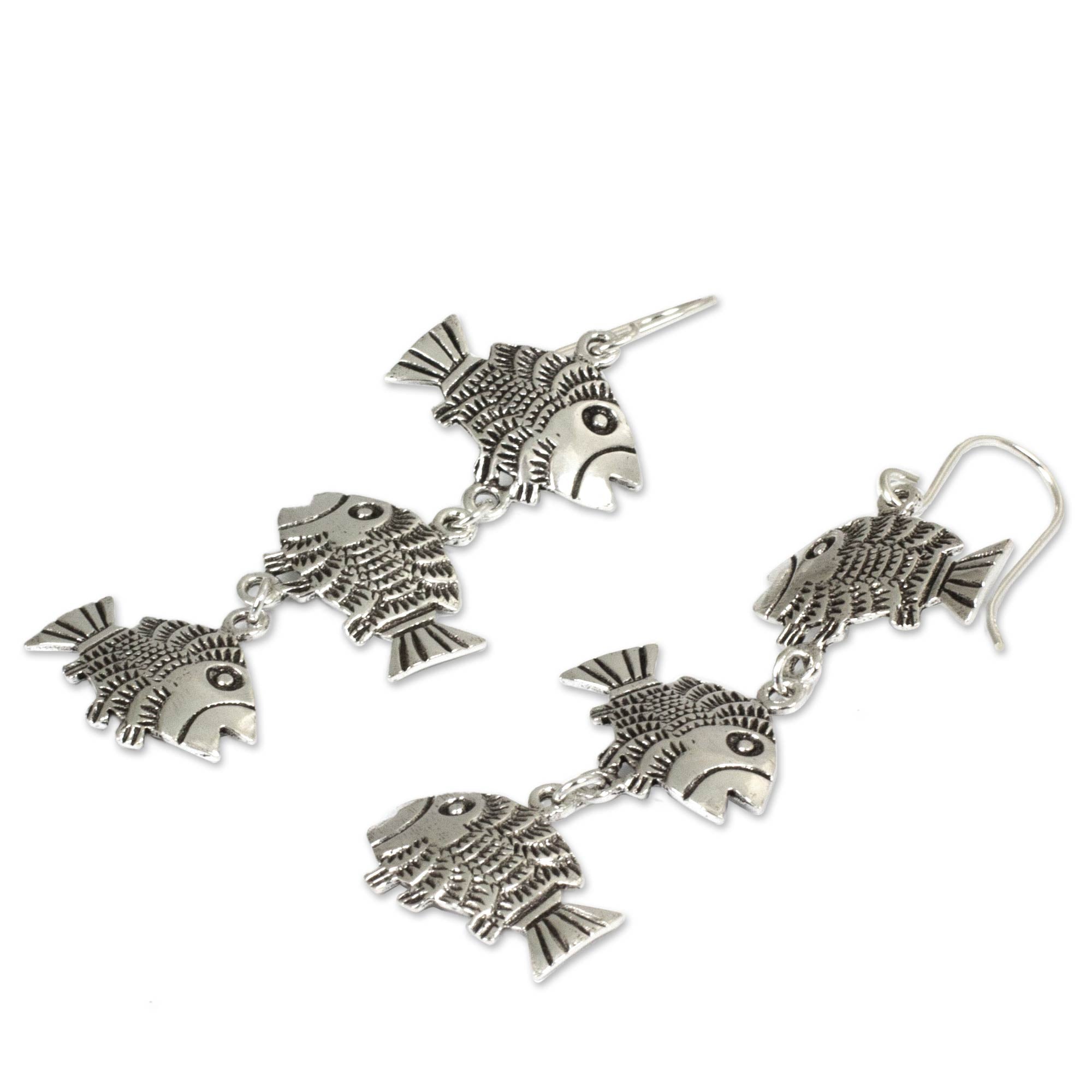 Premium Thai Fish Sterling Silver Earrings – Handcrafted Elegance