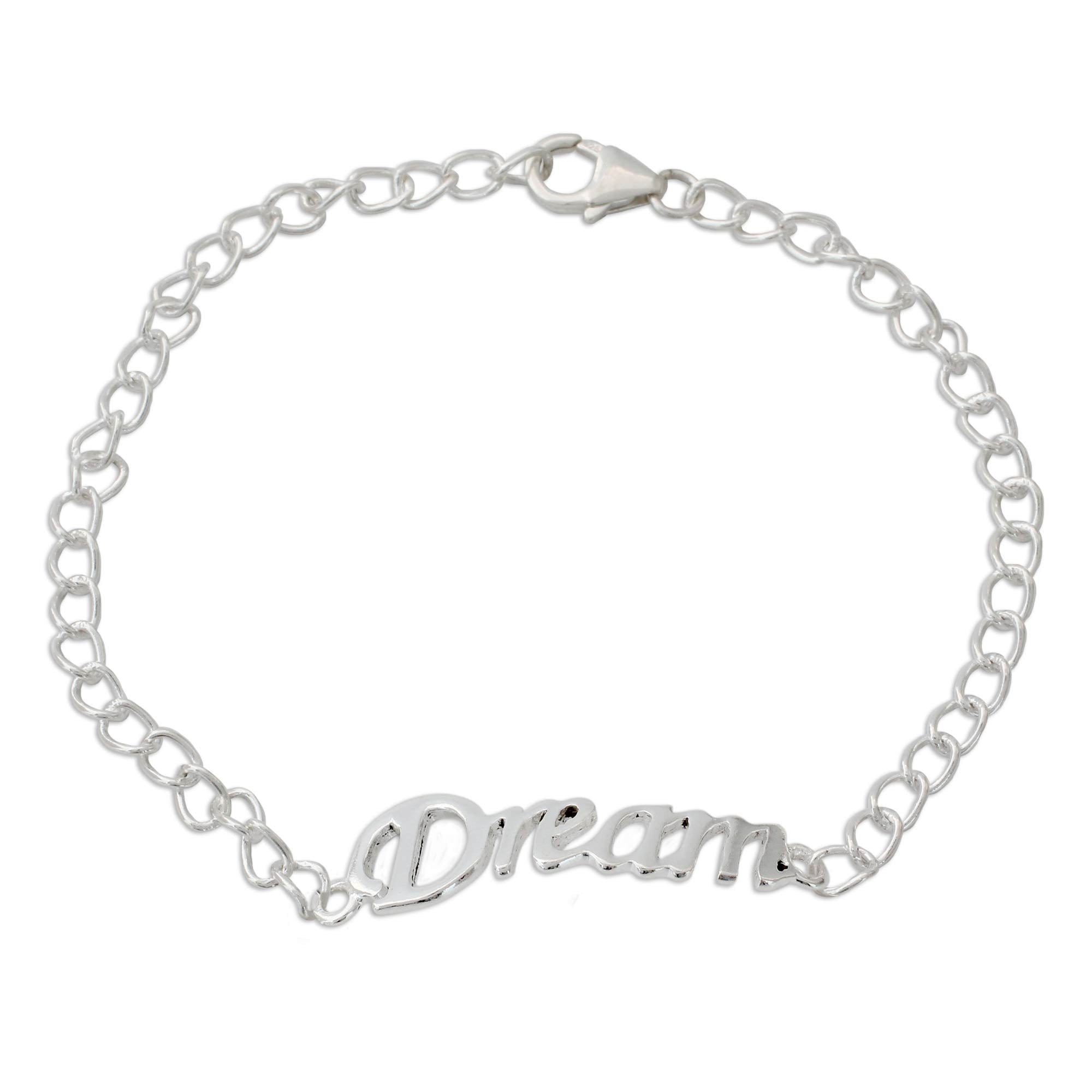 Premium Sterling Silver 'Remember to Dream' Inspirational Bracelet