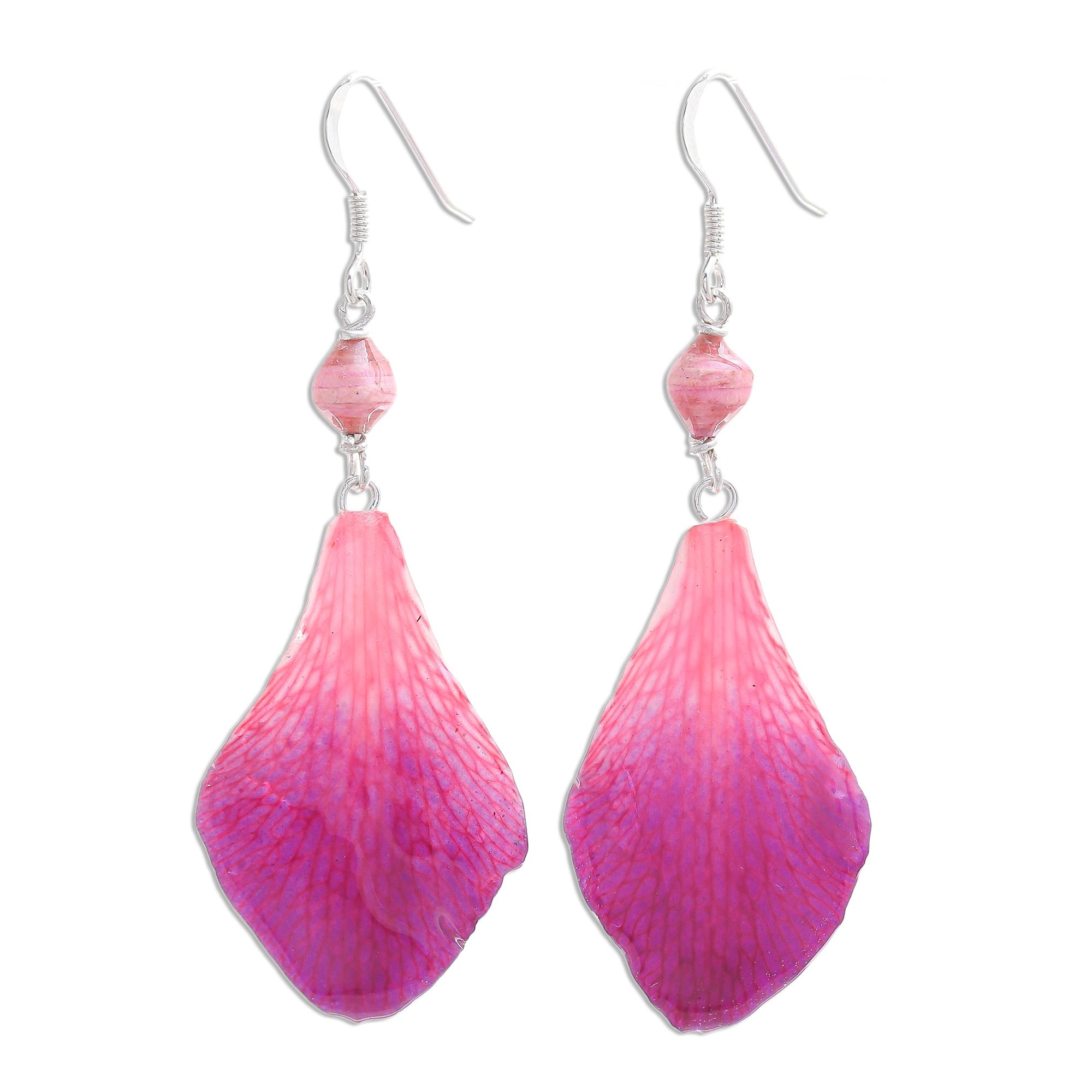 Premium Forever Fuchsia Orchid Petal Earrings - Handcrafted Elegance