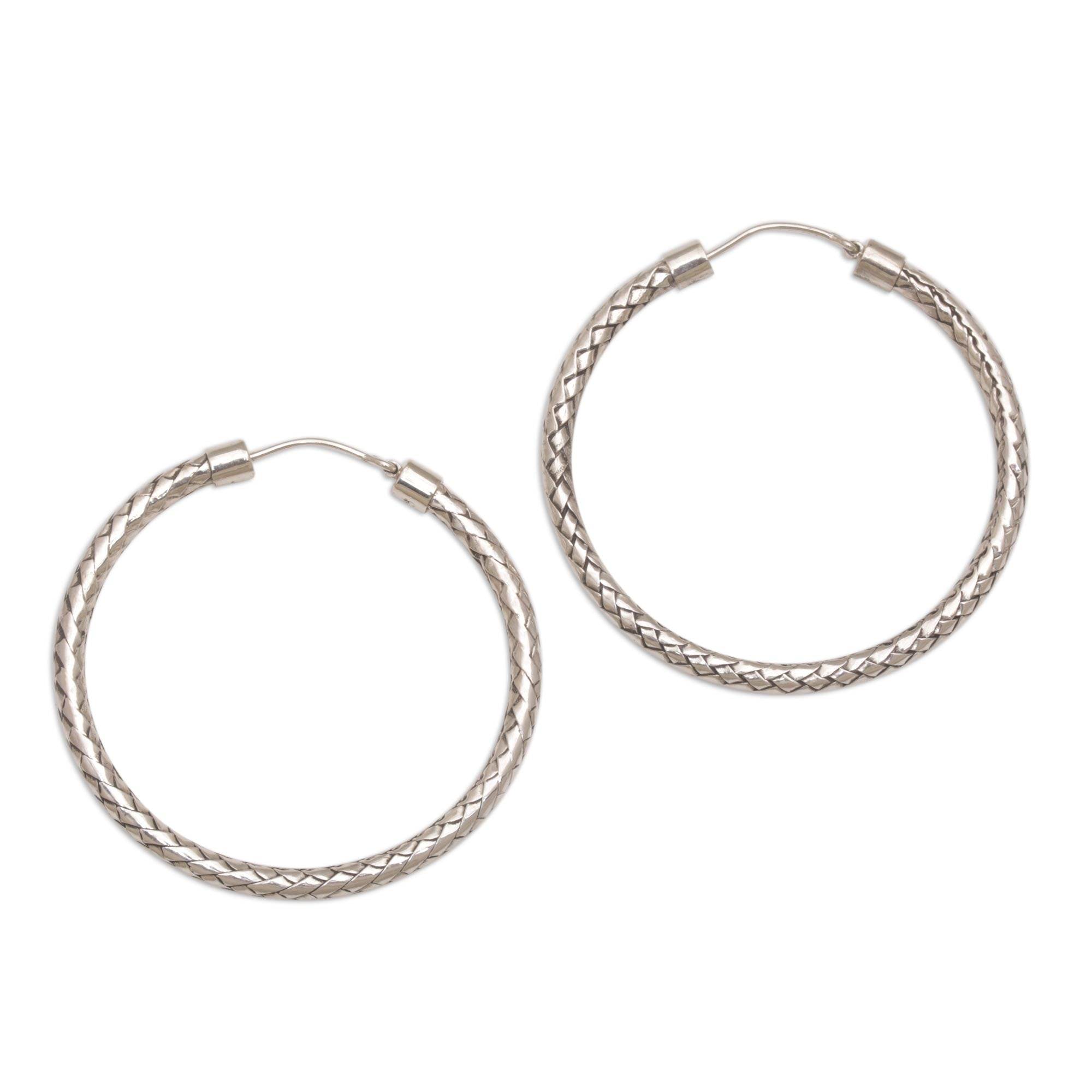 Premium Celuk Circles Silver Hoop Earrings - Everyday Elegance