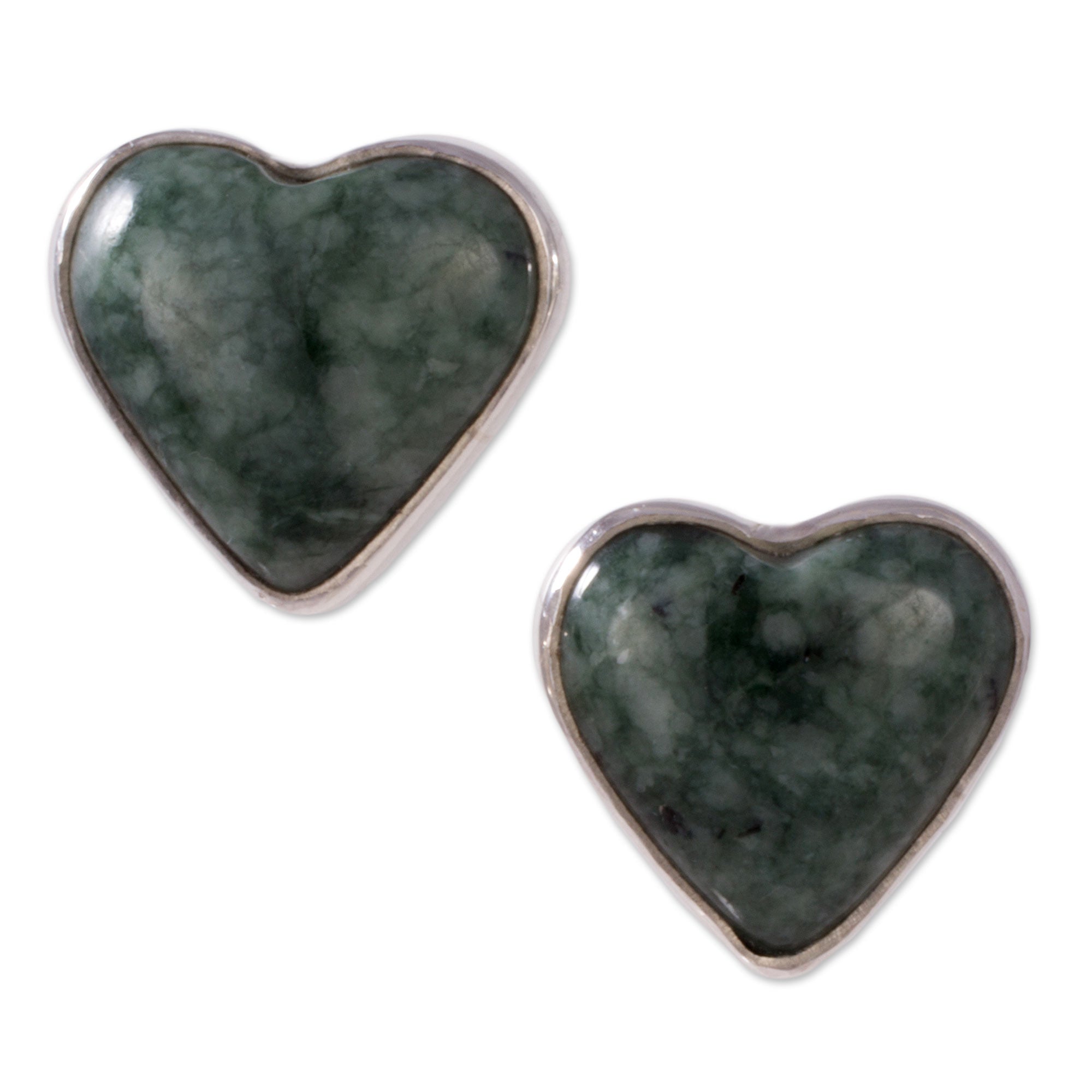 Premium Sacred Jade Heart Earrings - Handcrafted Elegance by Zandra Lorena Sajbin