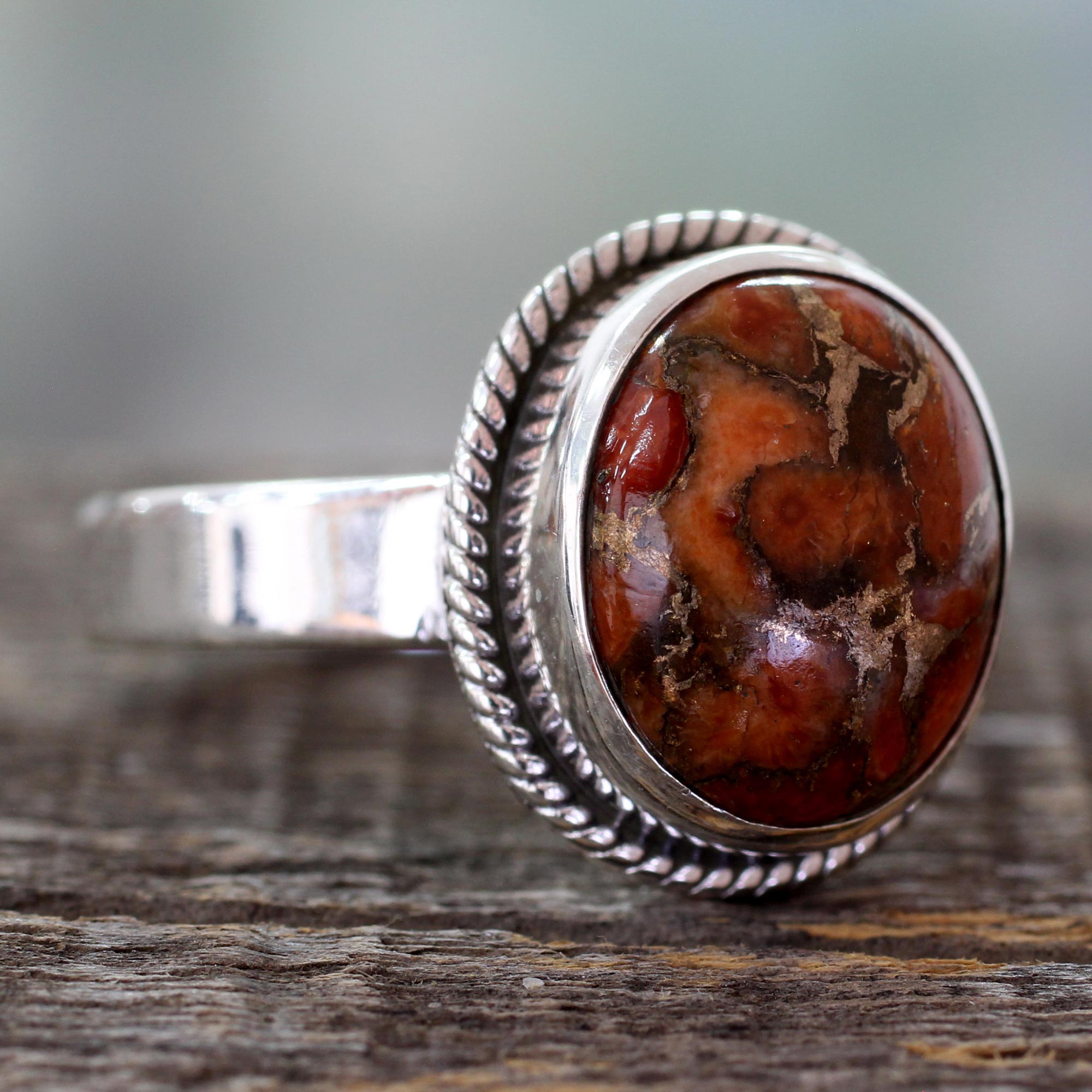 Premium Sunset Sky Sterling Silver Ring - Handcrafted in Jaipur