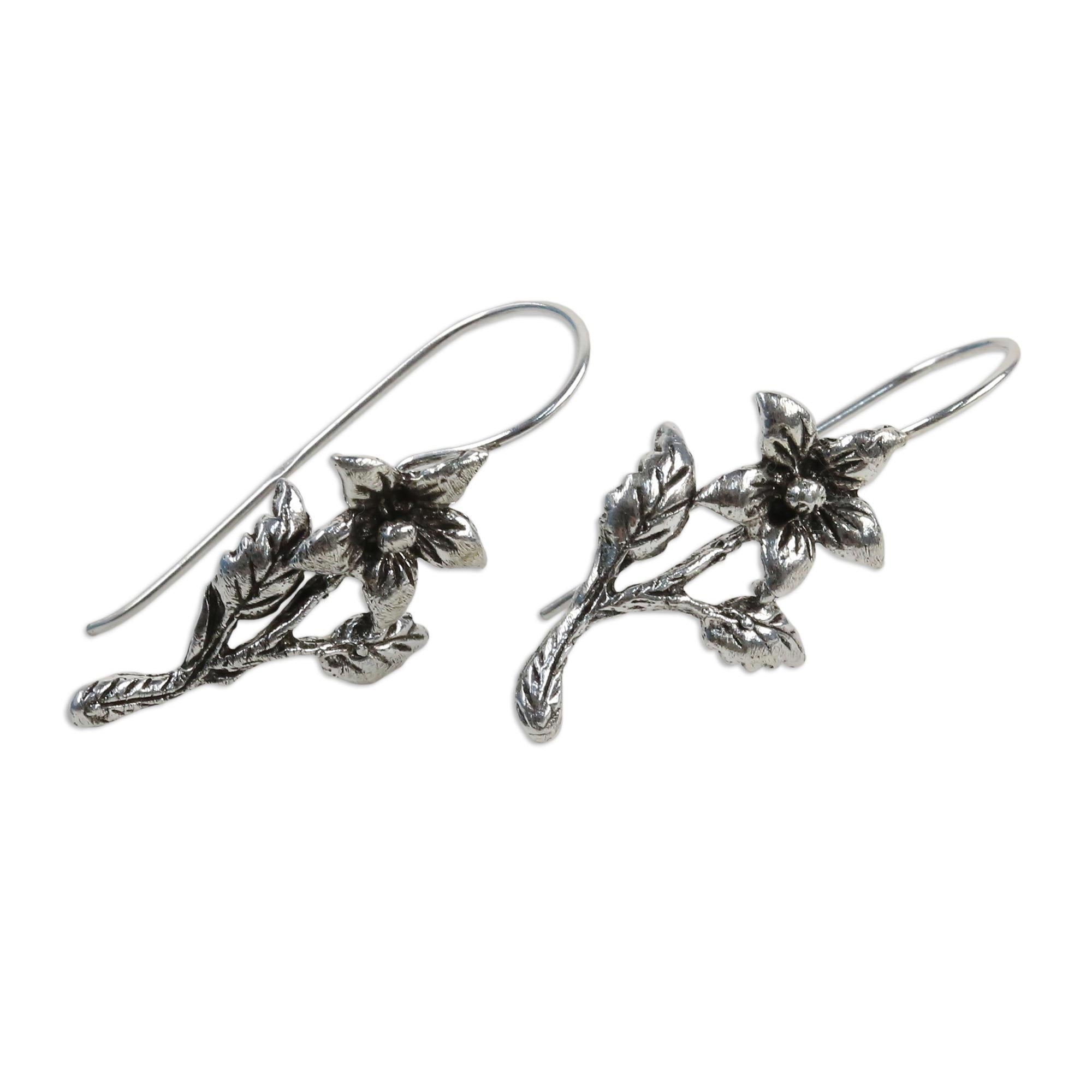 Premium Thai Artisan Sterling Silver Blooming Flower Earrings