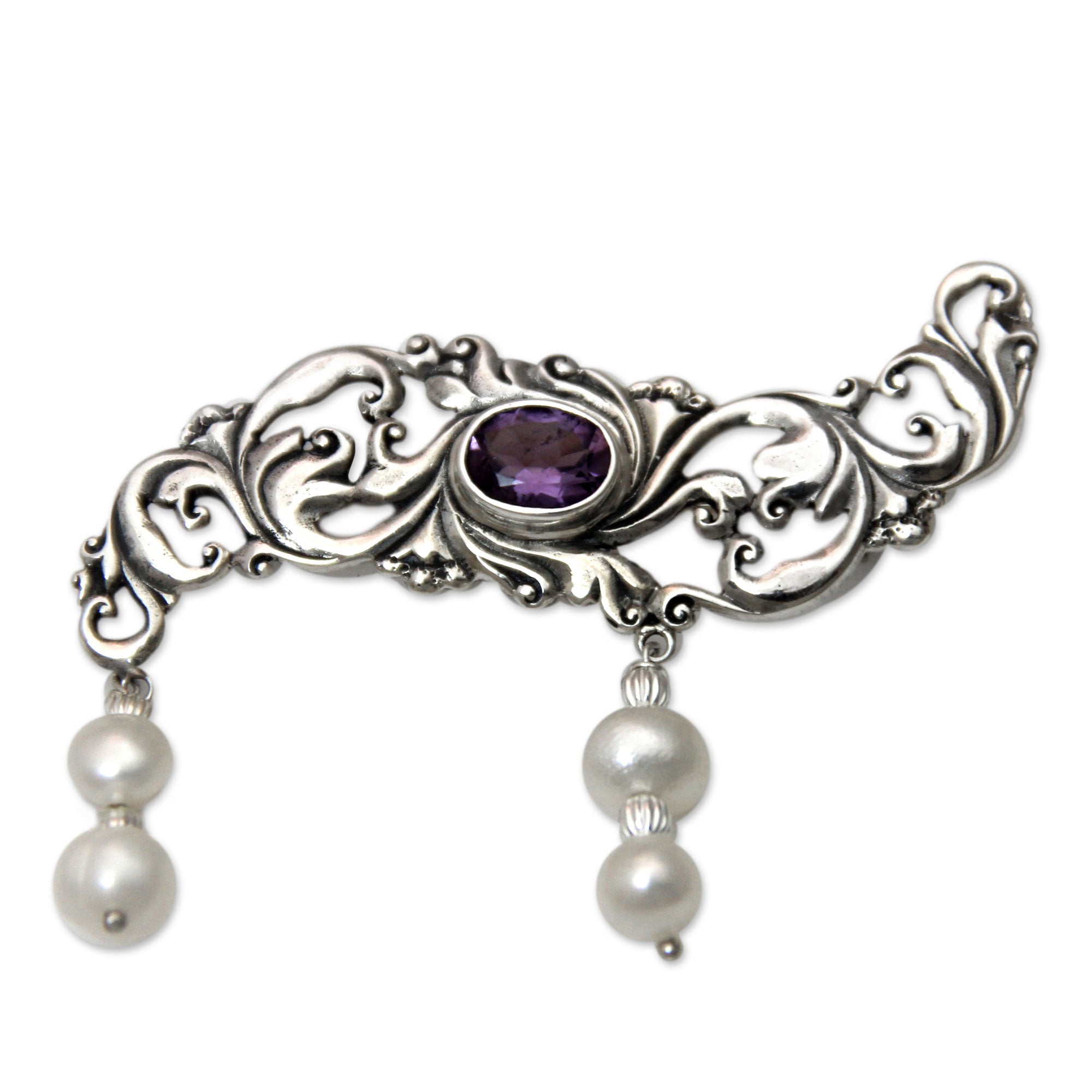 Premium Misty Dew Sterling Silver Brooch – Handcrafted Elegance