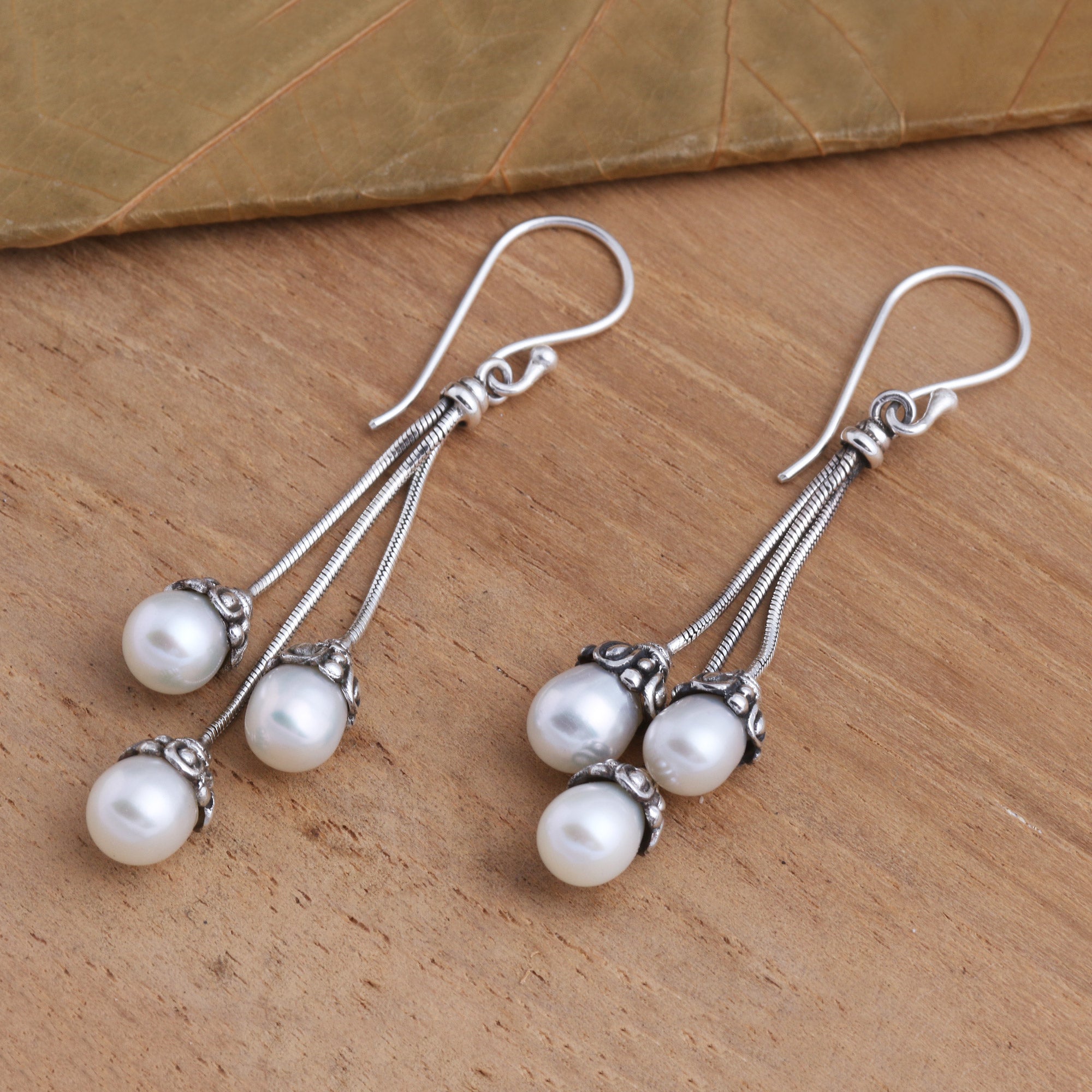 Ultimate Elegance: Manifest Destiny Sterling Silver & Freshwater Pearl Dangle Earrings