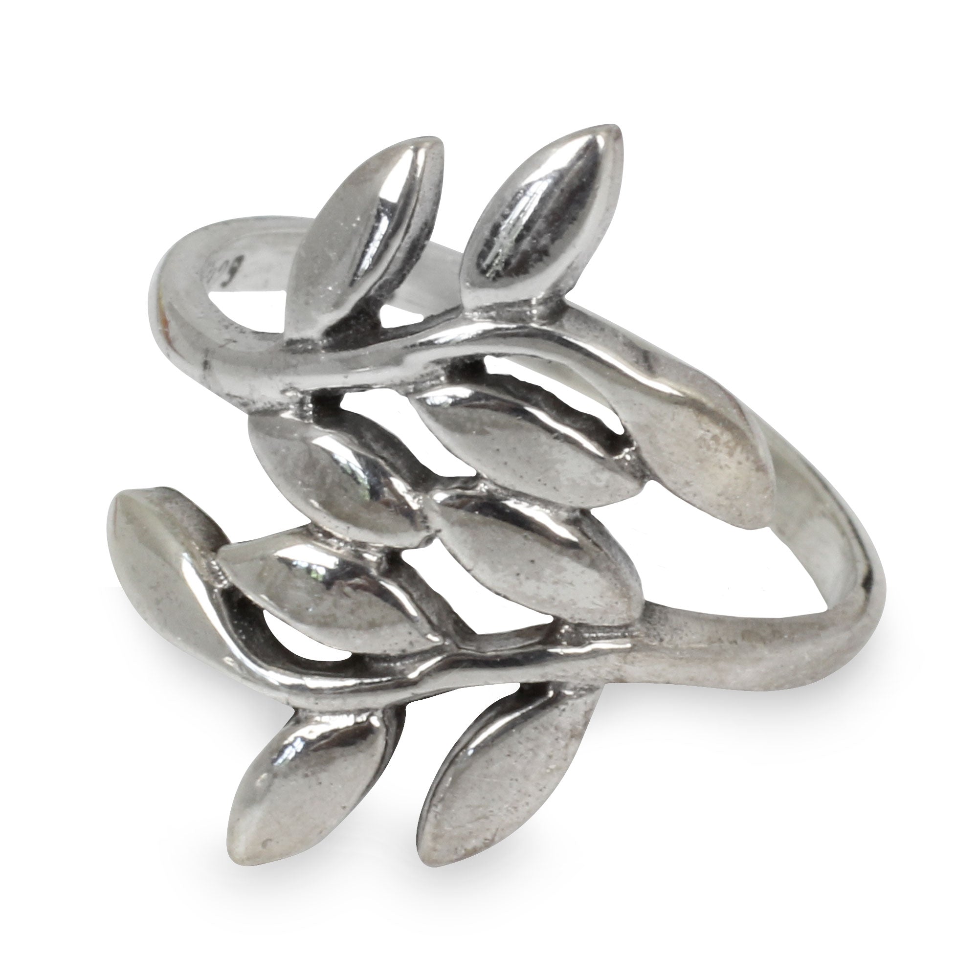 Premium Olive Wreath Sterling Silver Wrap Ring - Symbol of Peace