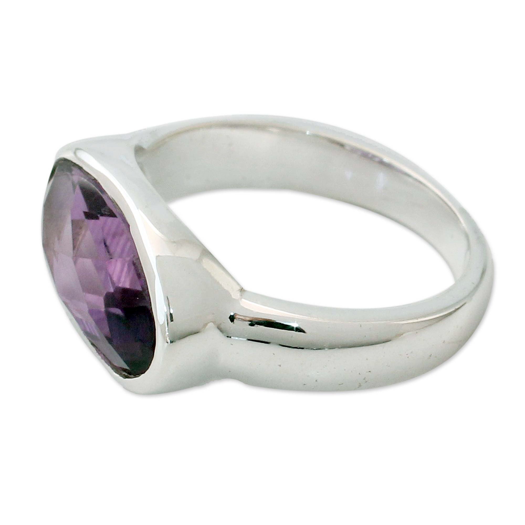 Premium Purple Crown Amethyst & Silver Cocktail Ring - Ultimate Style Statement