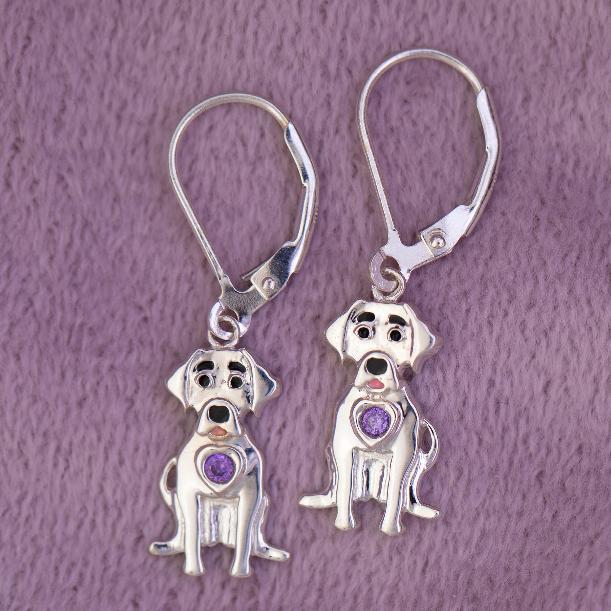 Premium Sterling Silver & Crystal Dog Lover Earrings