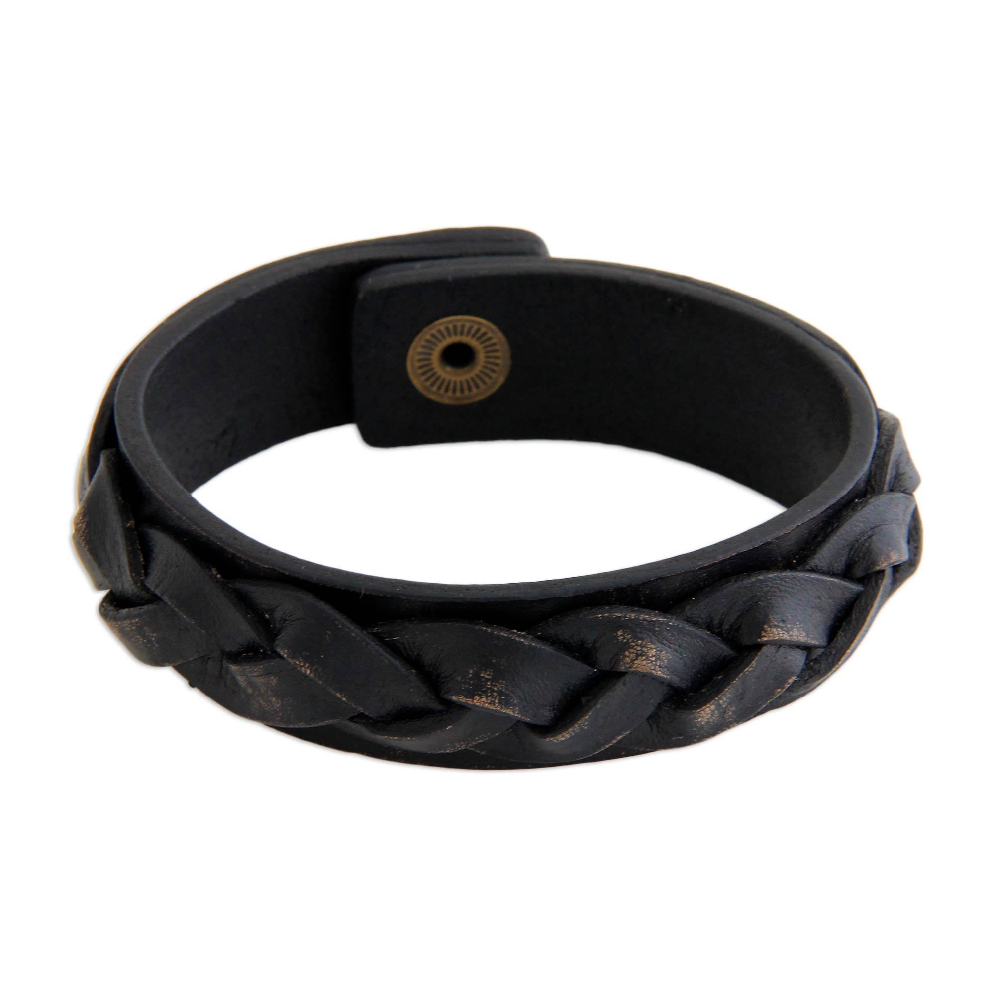 Premium Distressed Leather Bracelet for Men - Handcrafted Style