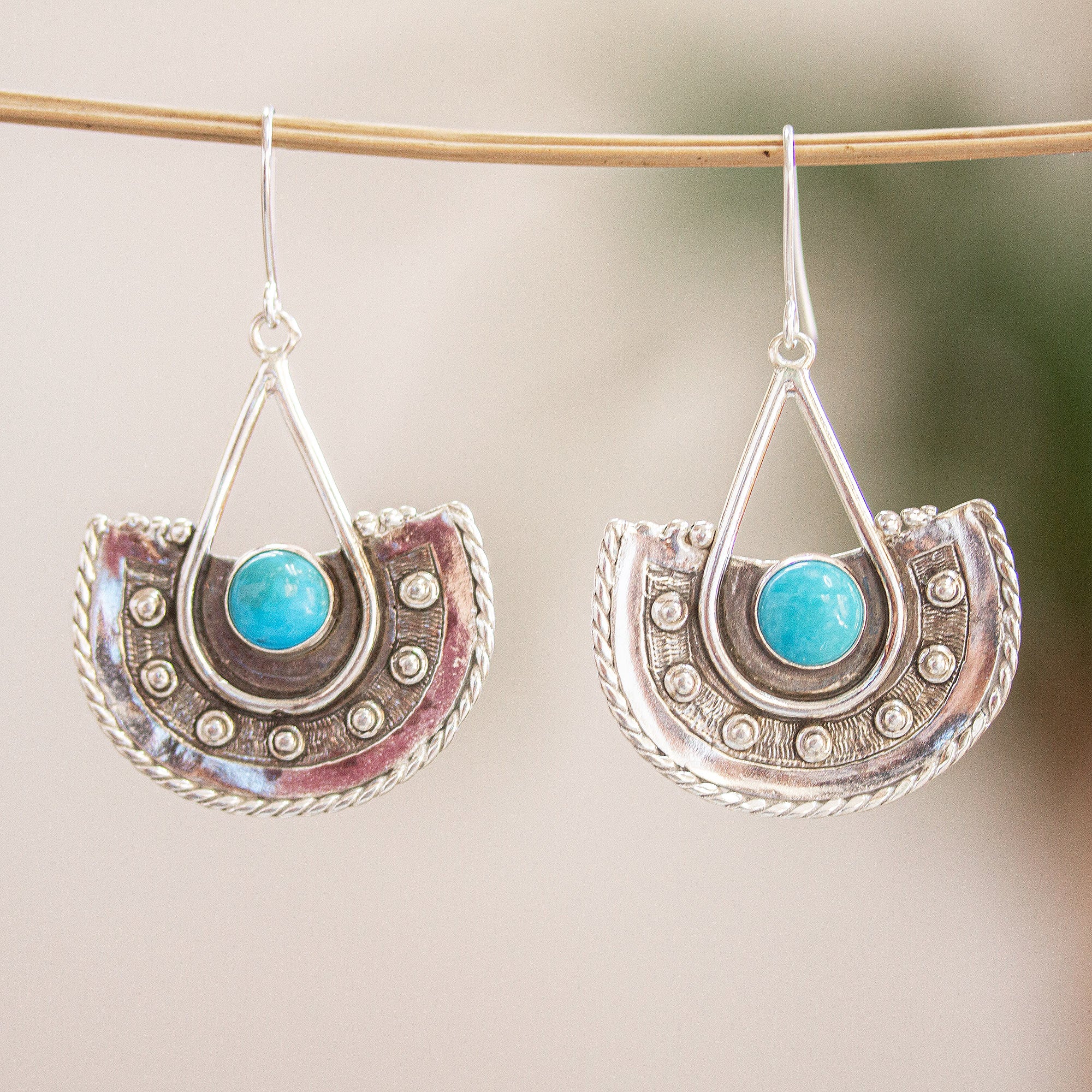 Premium Turquoise Dangle Earrings – Handcrafted Sterling Silver Jewelry from Mexico