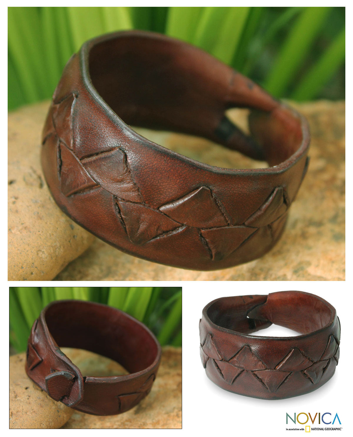 Premium Ayutthaya Brown Leather Bracelet for Men