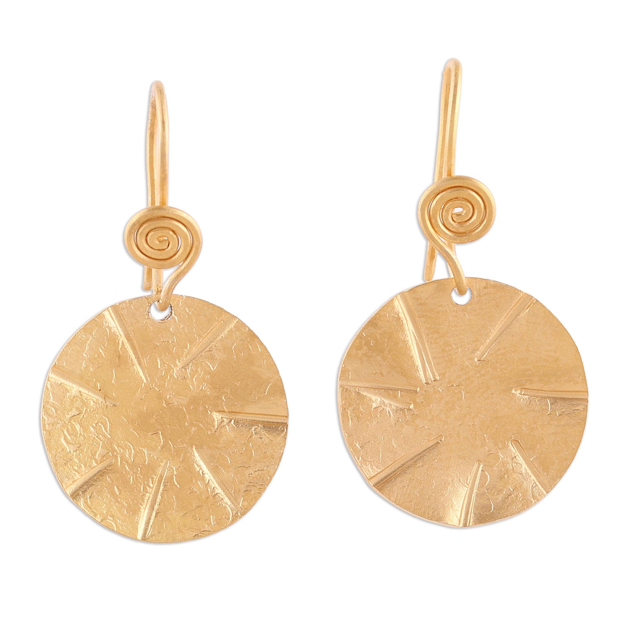 Premium Handcrafted 22k Gold Plated Discus Dangle Earrings - Ultimate Statement Jewelry