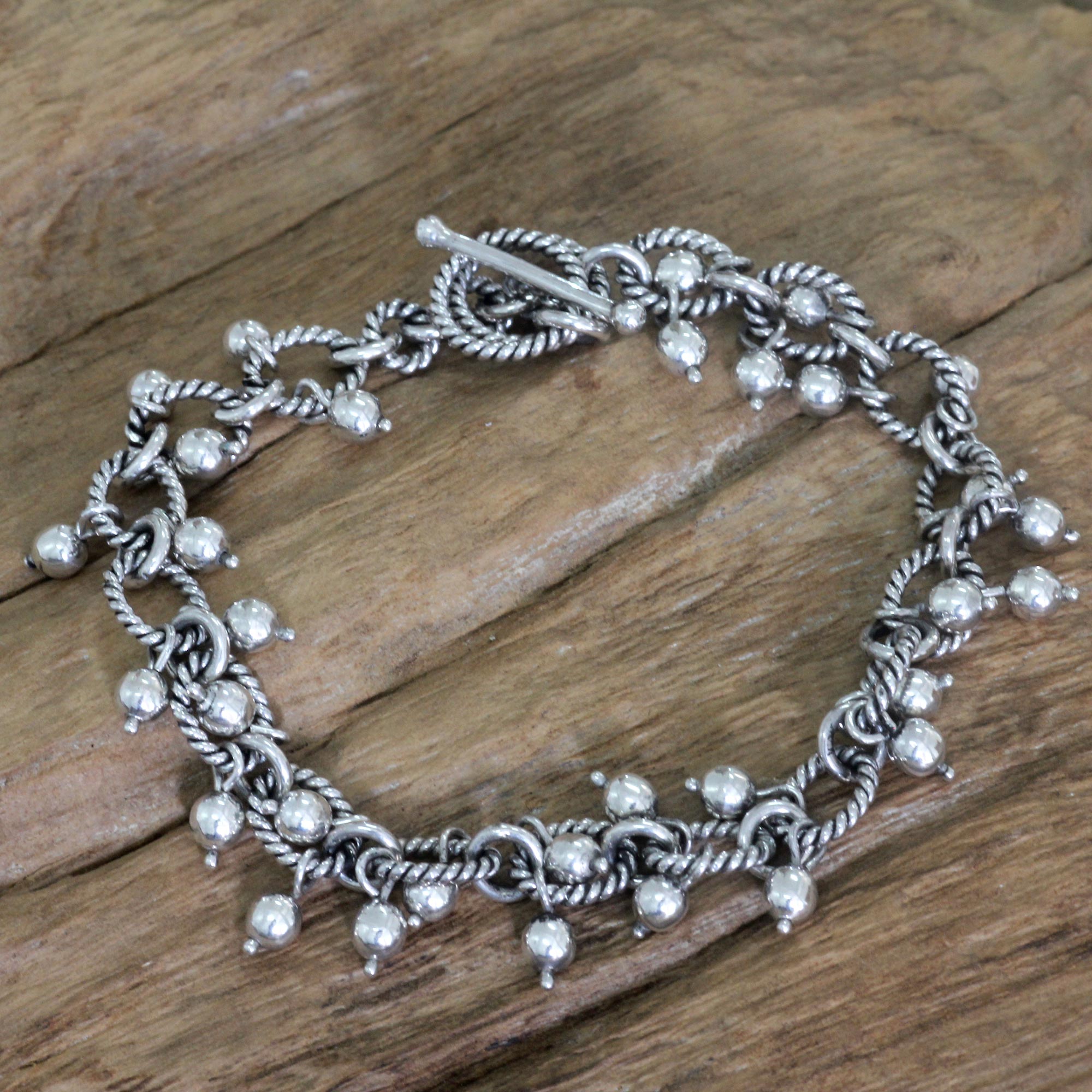 Premium Bright Berries Handmade Balinese Silver Charm Bracelet