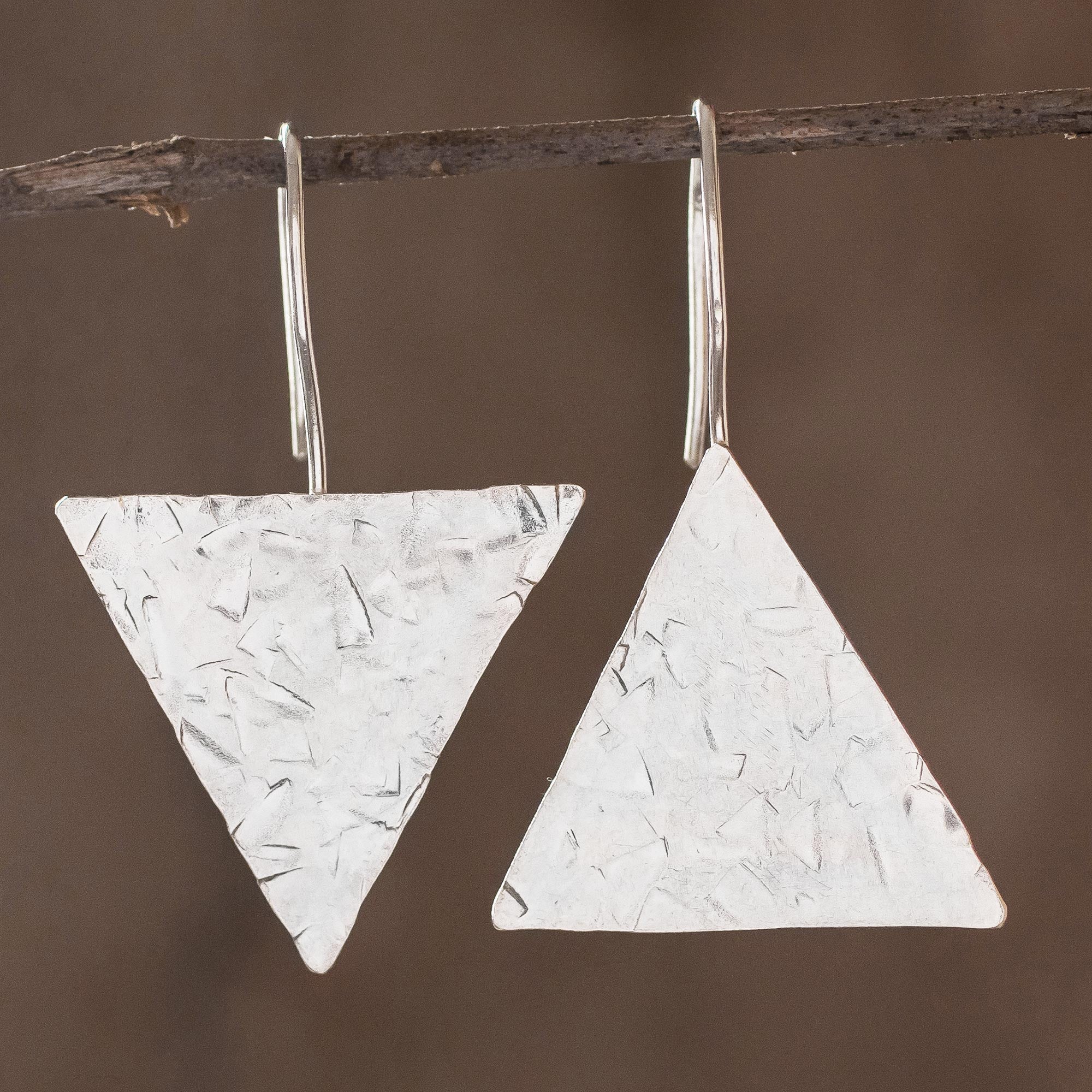 Premium Modern Sterling Silver Asymmetric Geometric Earrings by Soledad Borel