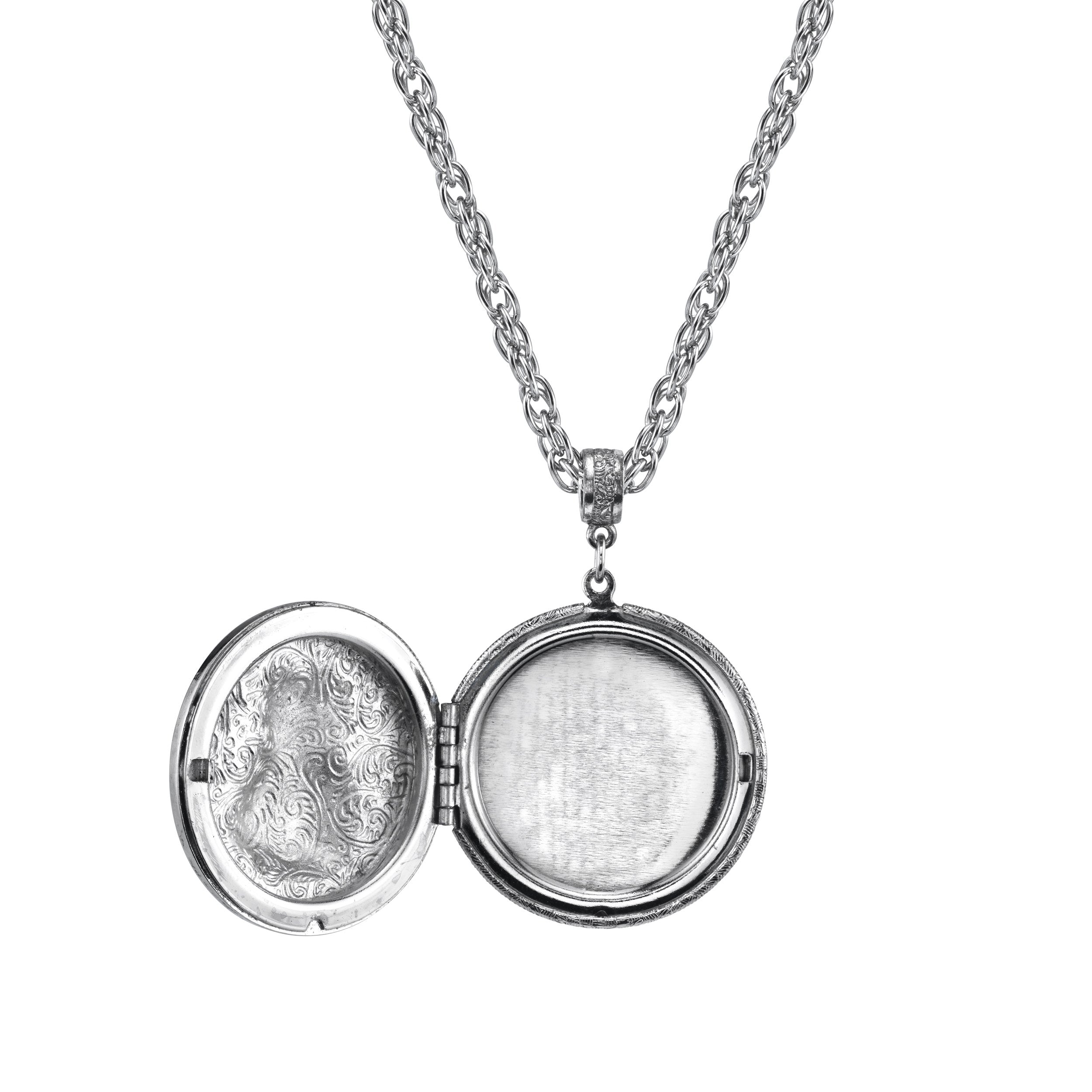 1928 Jewelry® Premium Pewter Cat Locket Necklace - 30 Inch