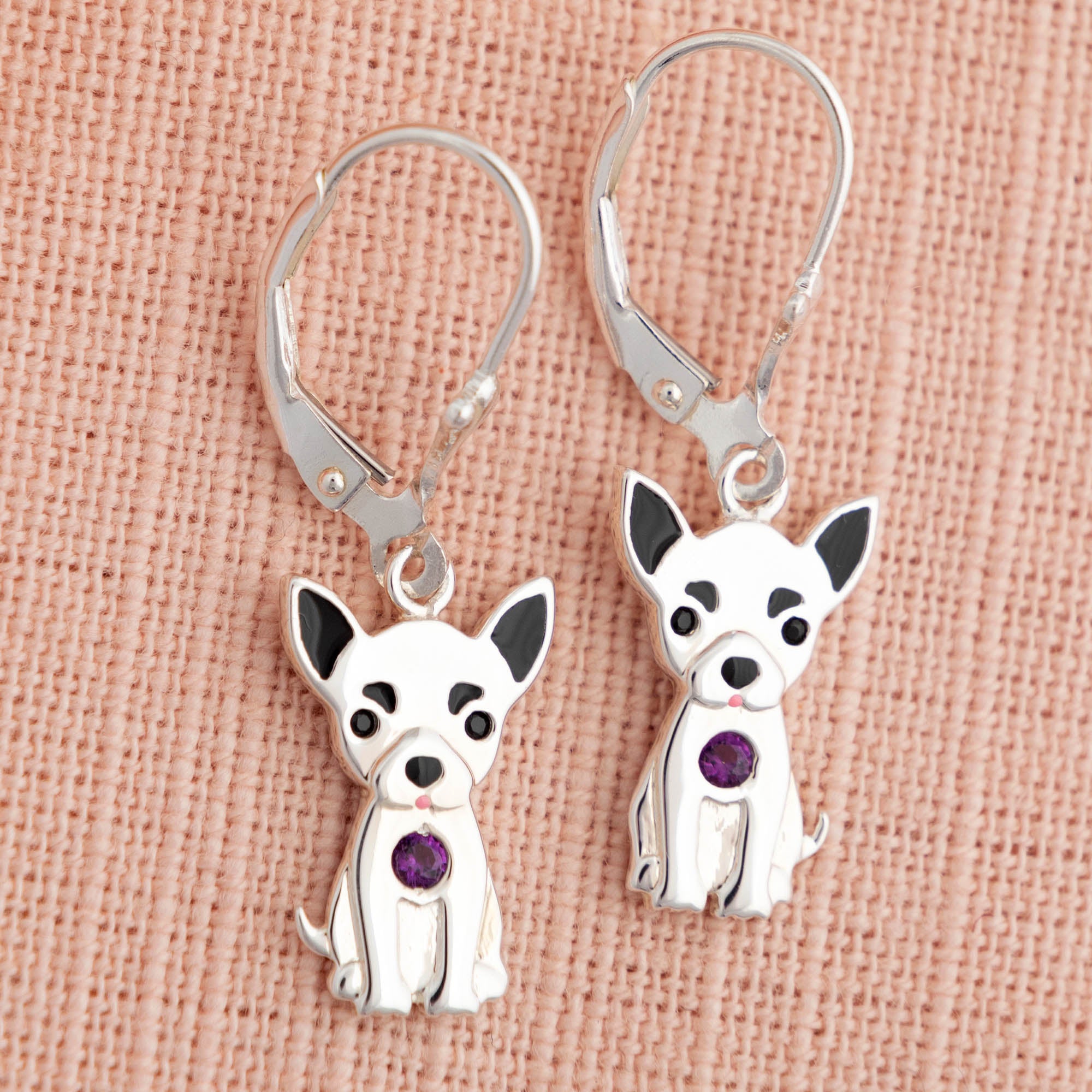 Premium Sterling Silver & Crystal Dog Lover Earrings