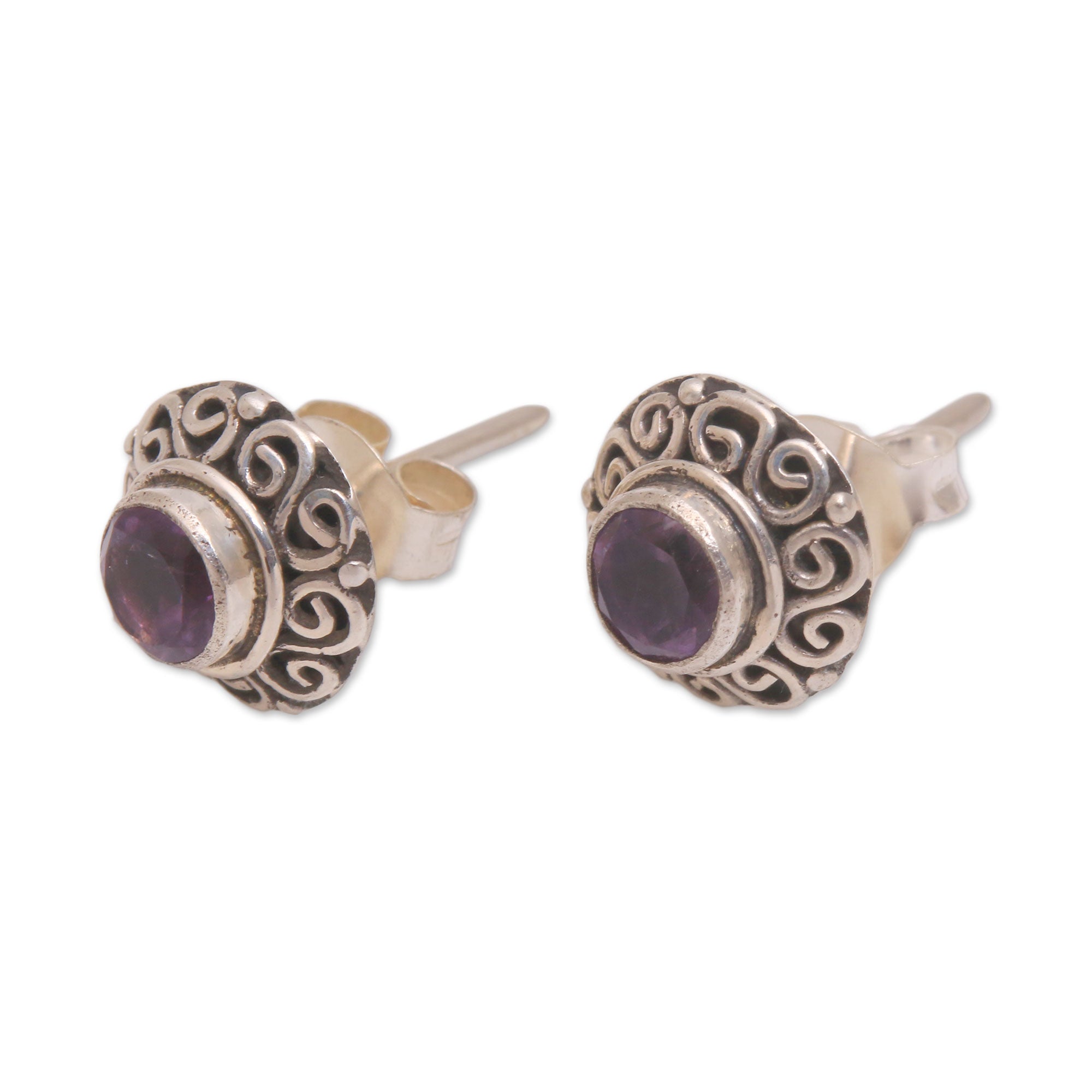 Premium Amethyst Sterling Silver Stud Earrings – Ultimate Elegance