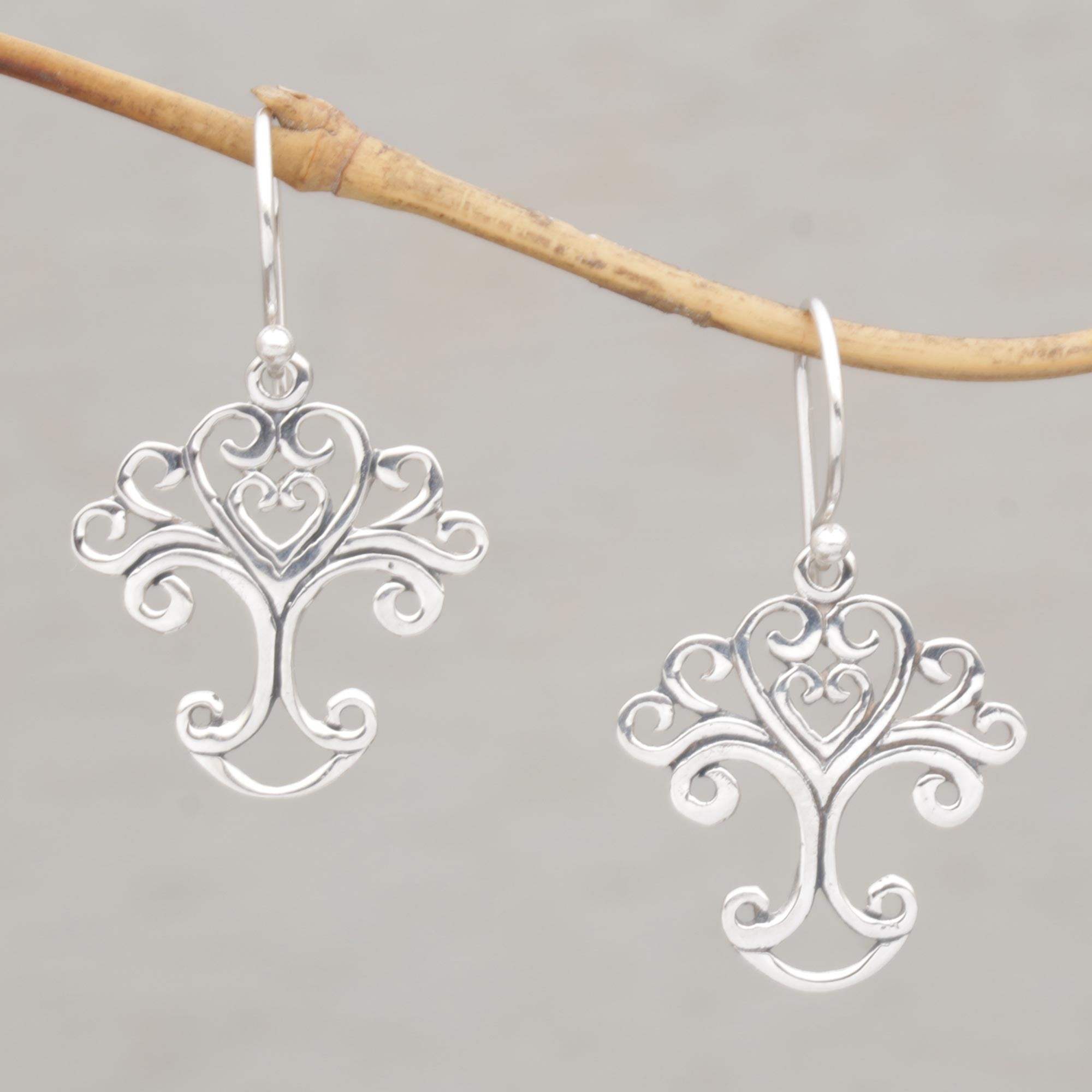 Premium Handmade Sterling Silver Tree Earrings - Modern Rustic Design