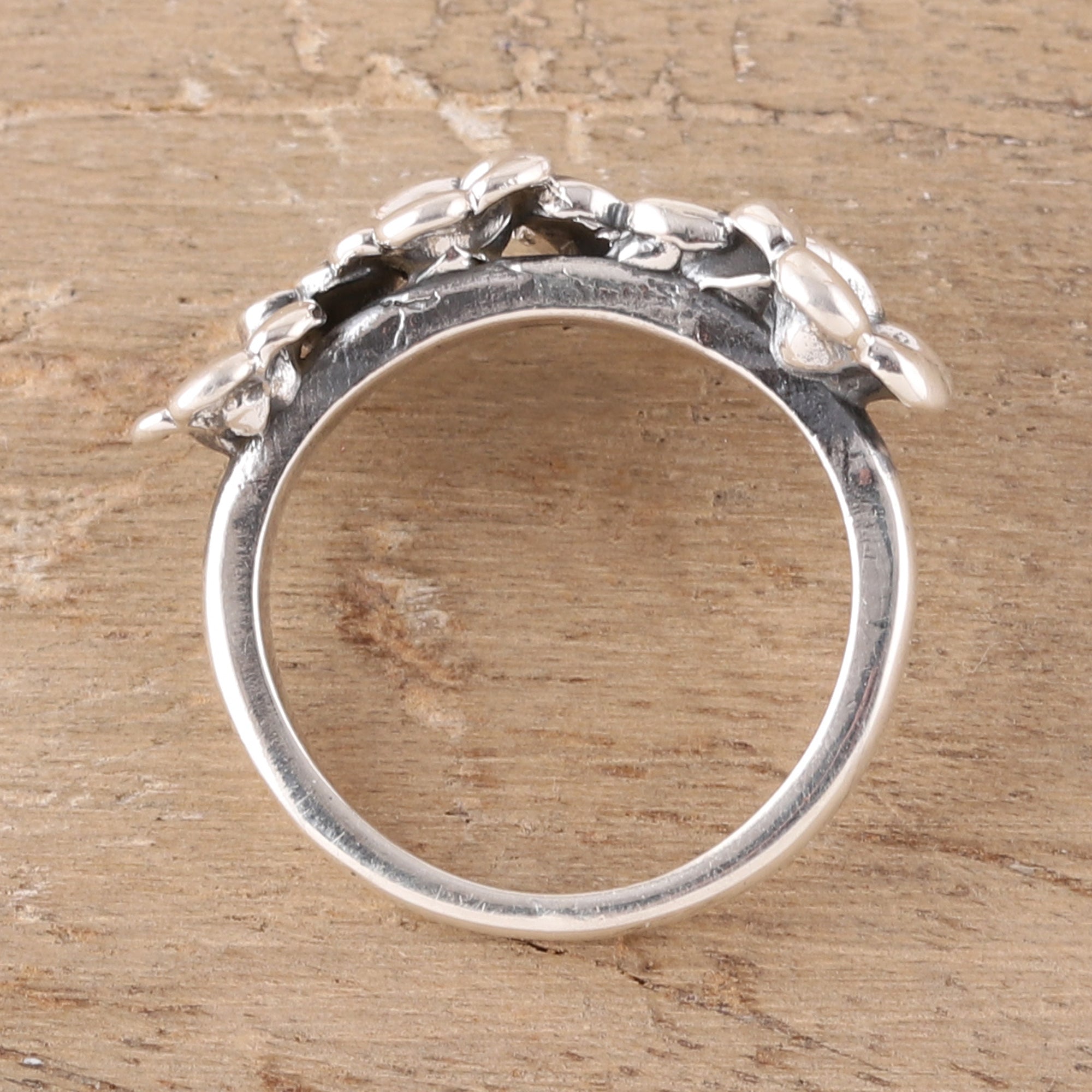 Premium Floral Sterling Silver Cocktail Ring - Handcrafted in India